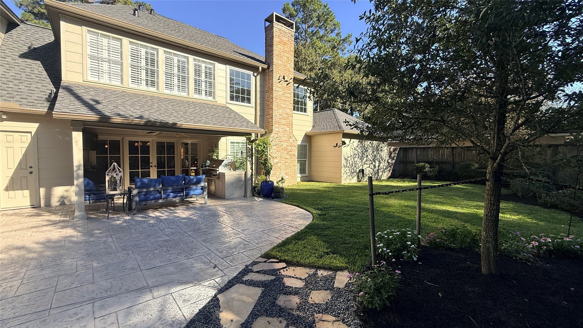 16131 Rudgewick Lane, Spring, TX 77379 Spacious back yard with large patio.