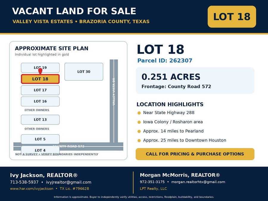 Property photo for Lot 18 County Rd 572, Rosharon, TX