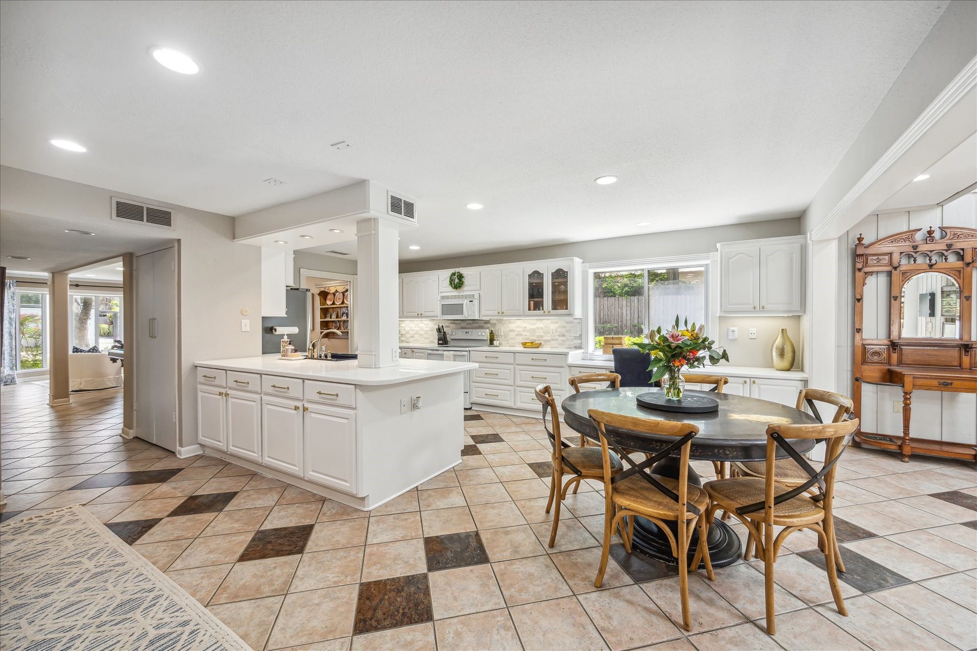 Breakfast area by the kitchen and den.