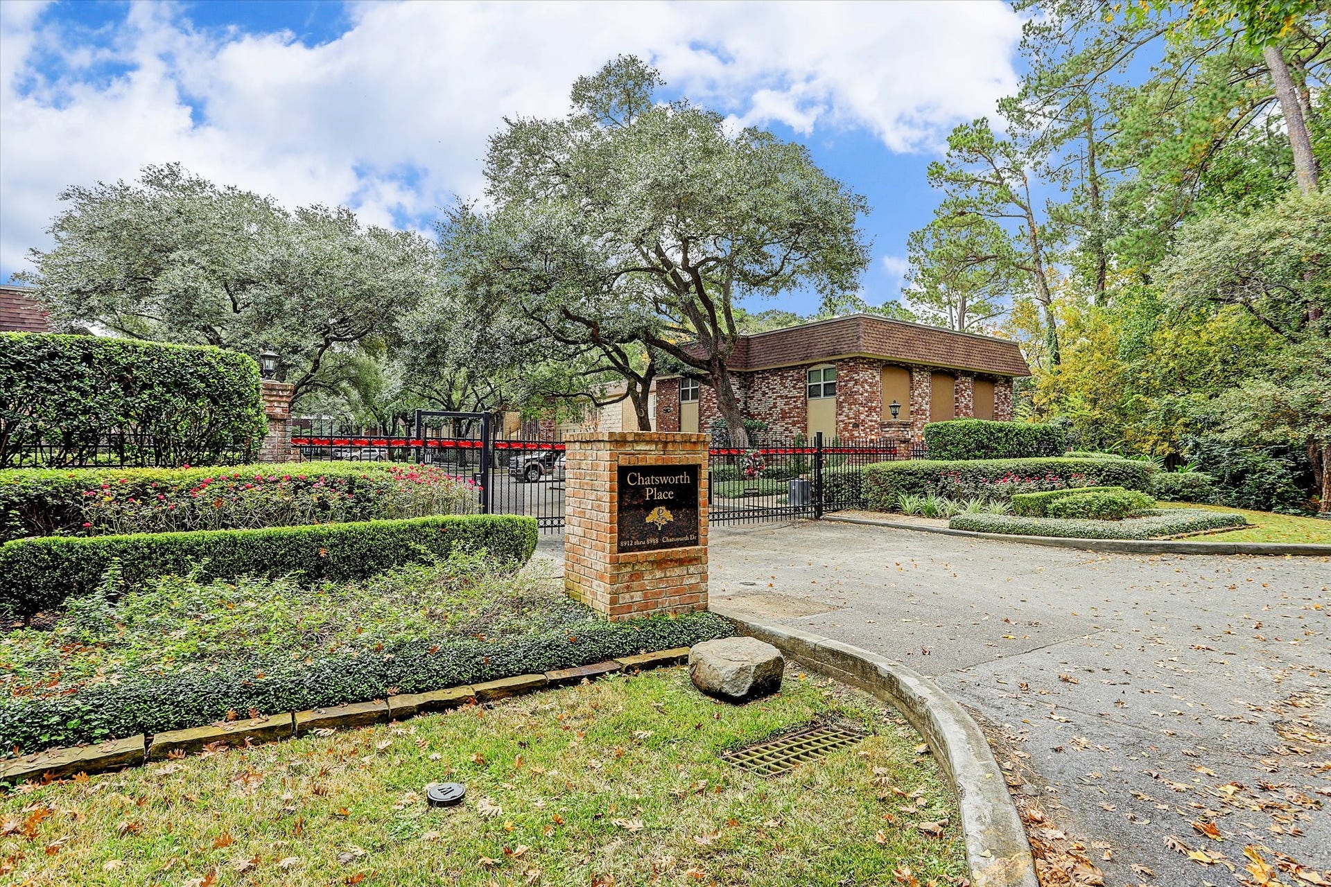 Front gated entry to the complex.