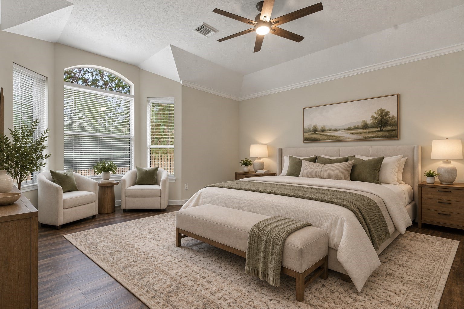 12843 Sherlock Acres Drive, Tomball, TX 77377 Secluded primary bedroom with a private en suite. (Virtually Staged)