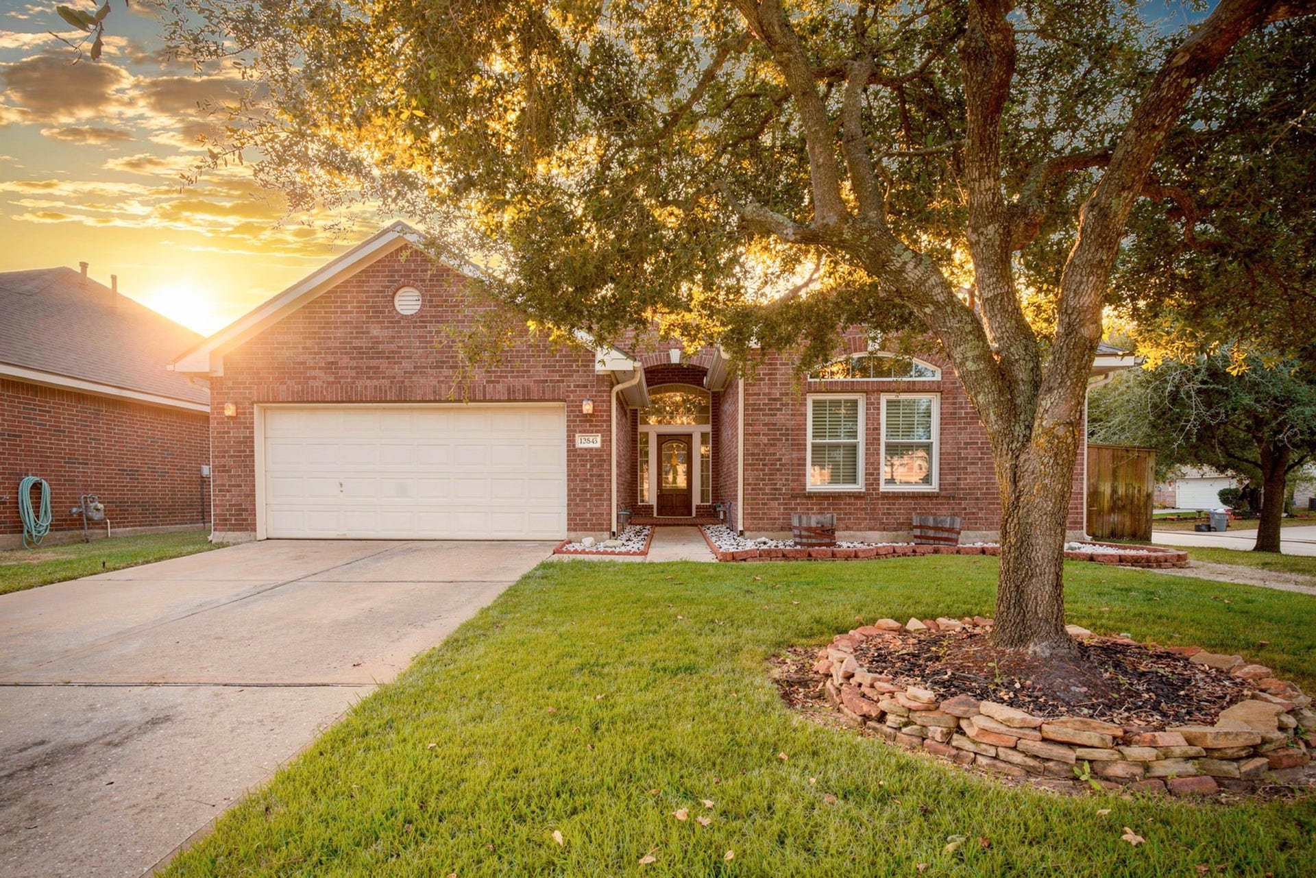 12843 Sherlock Acres Drive, Tomball, TX 77377 Twilight view of this beautiful home!