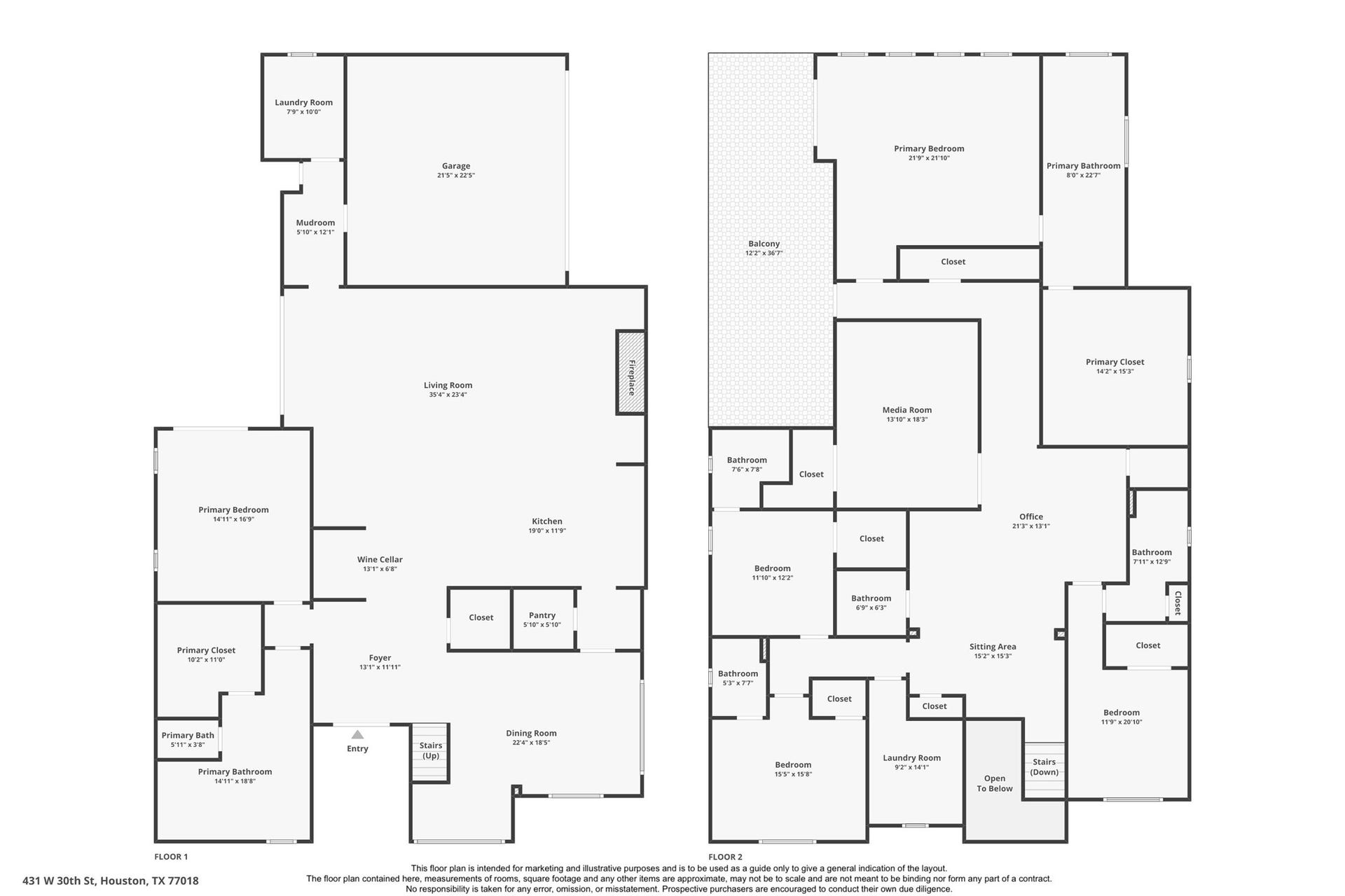431 W 30th Street, Houston, TX 77018 Floor Plan
