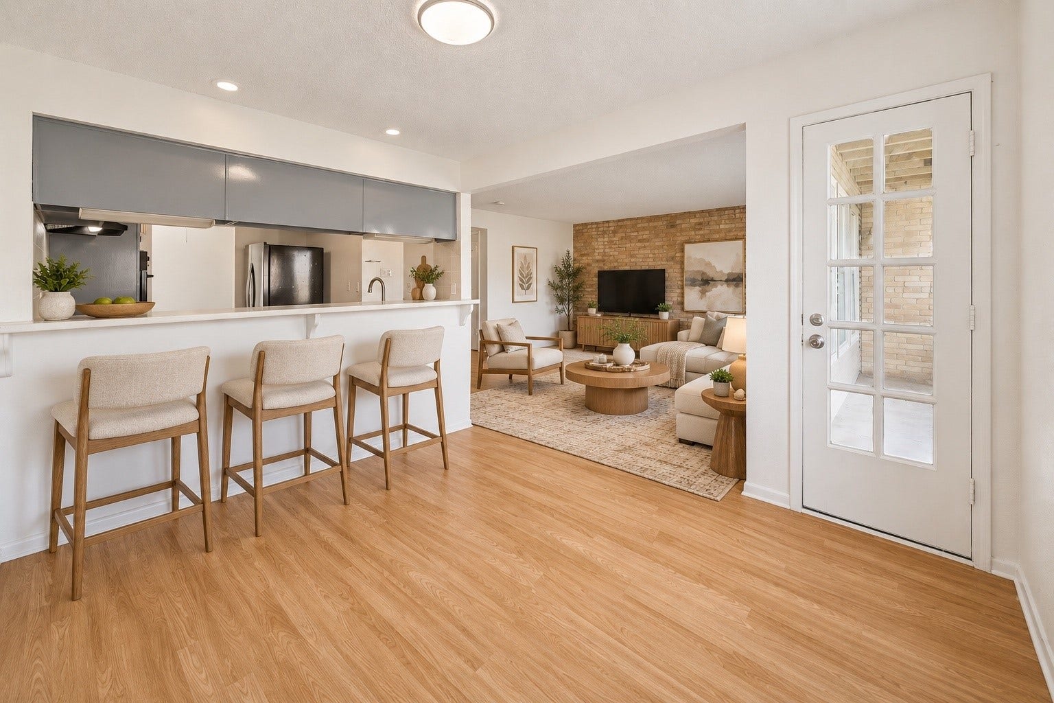 2223 Par Lane, Richmond, TX 77469 Virtually Staged Breakfast Nook Area with view to Living Room