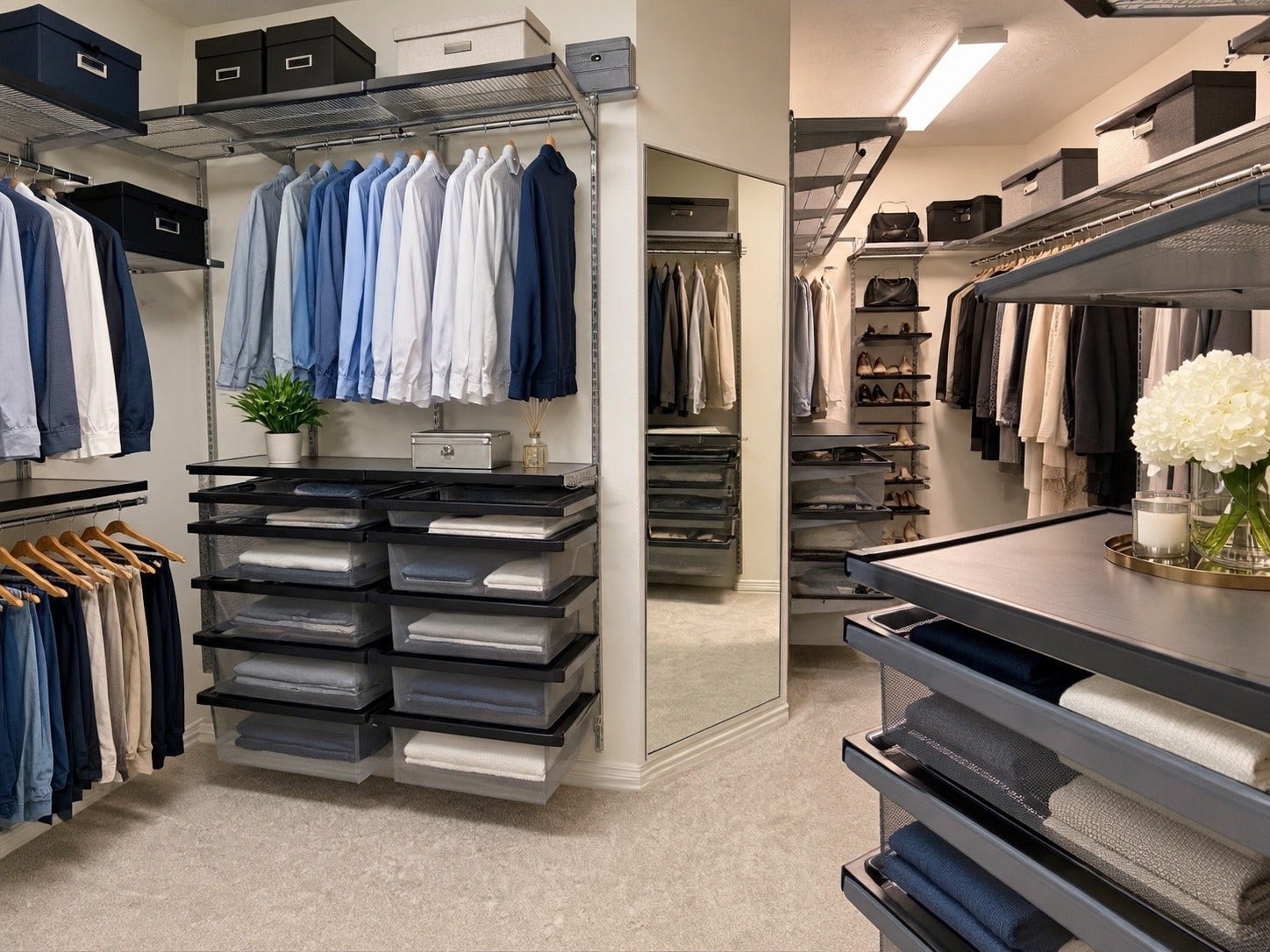 6 Meadow Rose Place, The Woodlands, TX 77382 Master Closet AI Staged