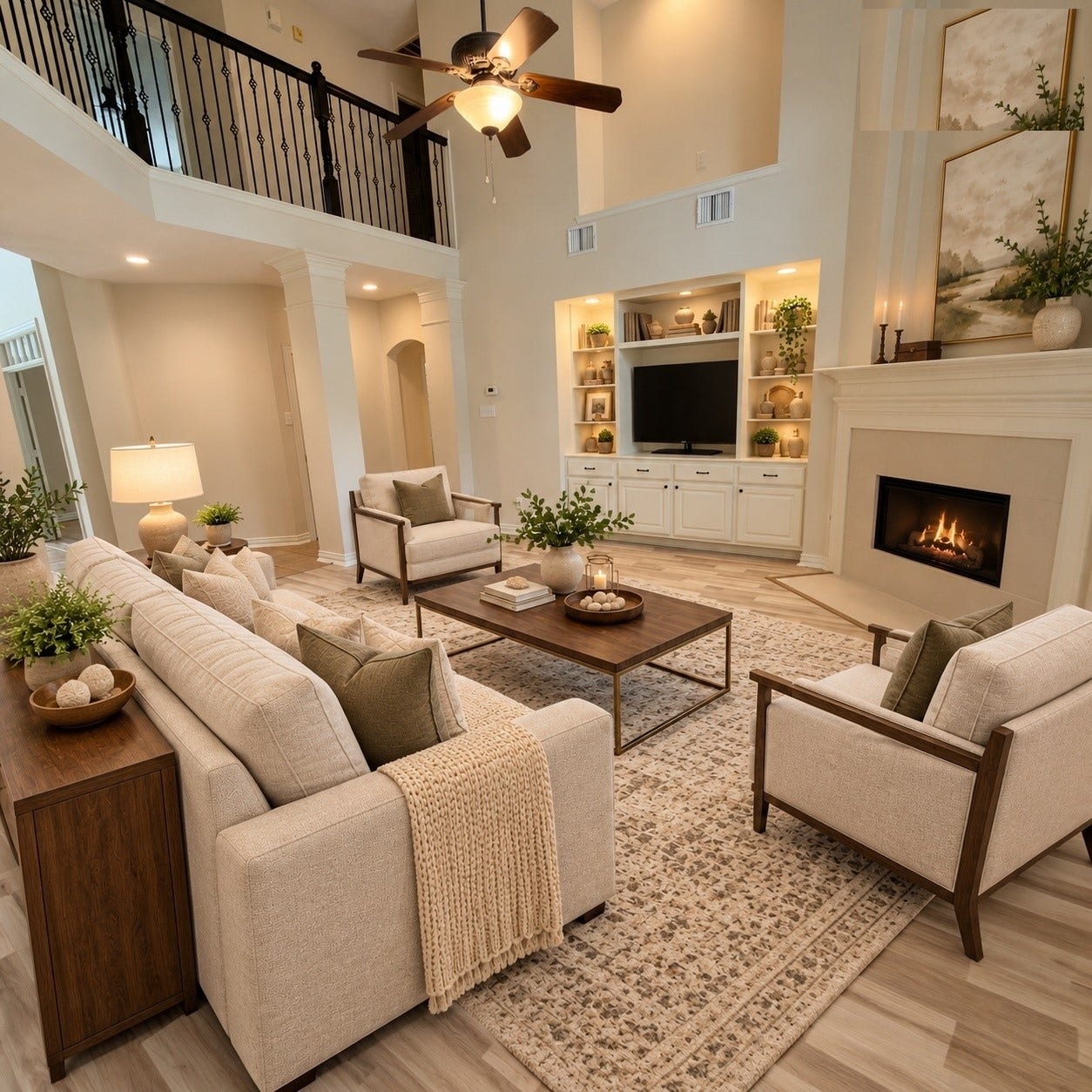 6 Meadow Rose Place, The Woodlands, TX 77382 Family Room 2 AI Staged