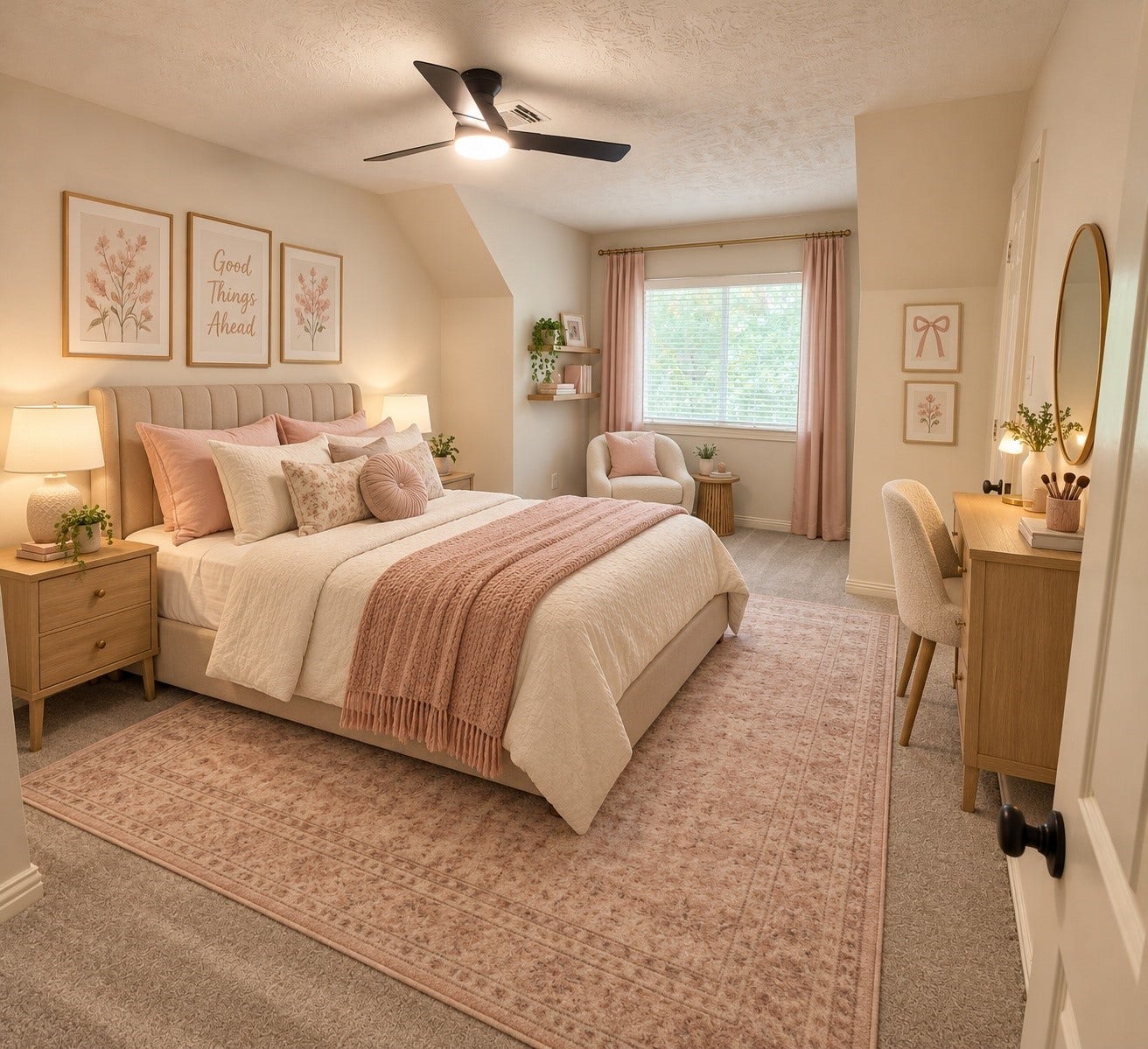6 Meadow Rose Place, The Woodlands, TX 77382 Bedroom 3 AI Staged