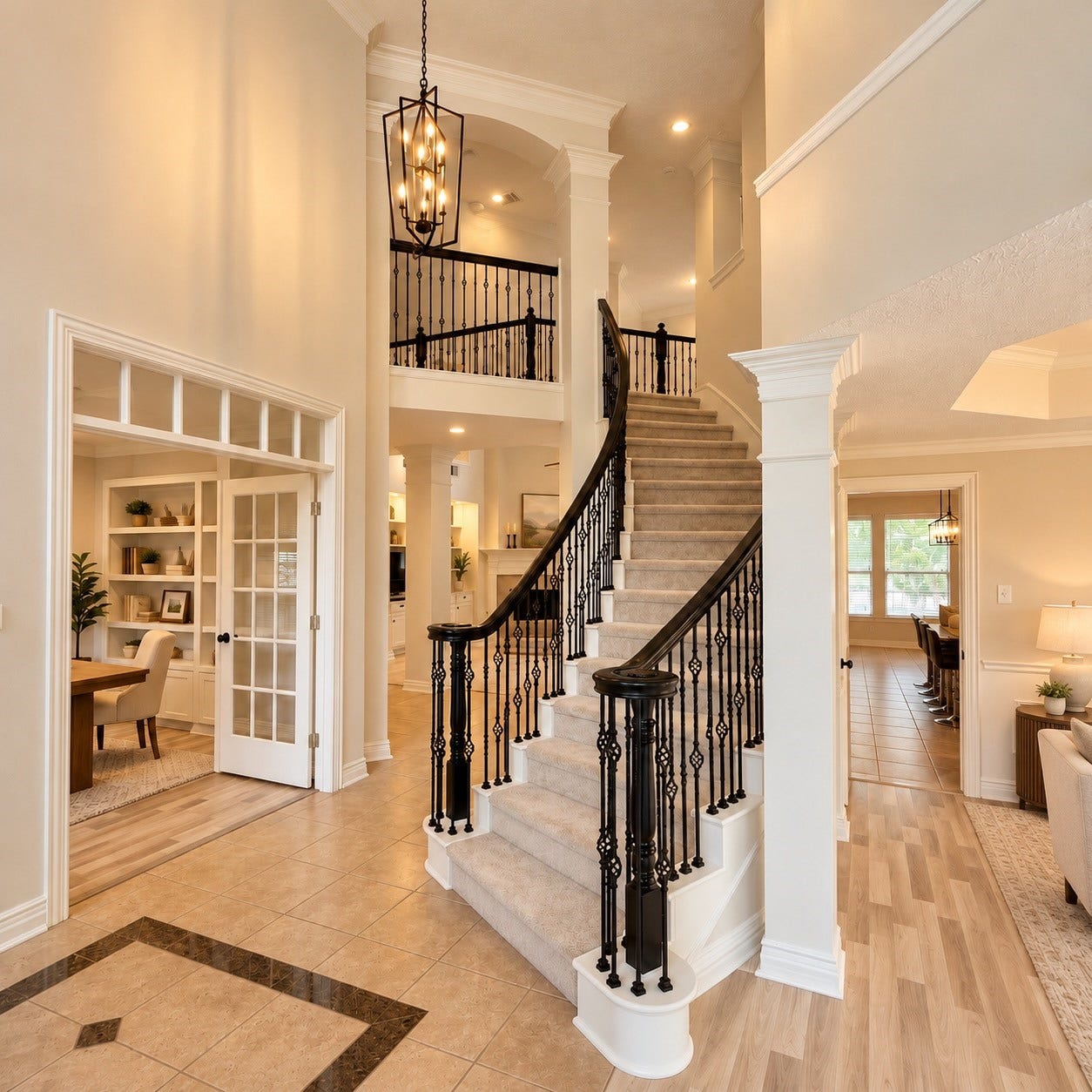 6 Meadow Rose Place, The Woodlands, TX 77382 Stairway AI Staged