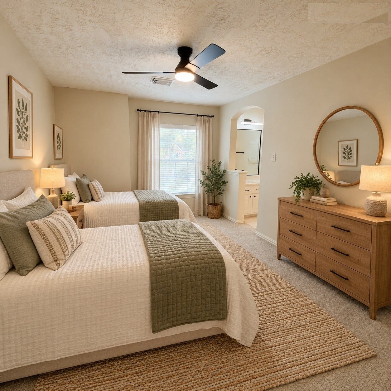 6 Meadow Rose Place, The Woodlands, TX 77382 Bedroom 2 AI Staged