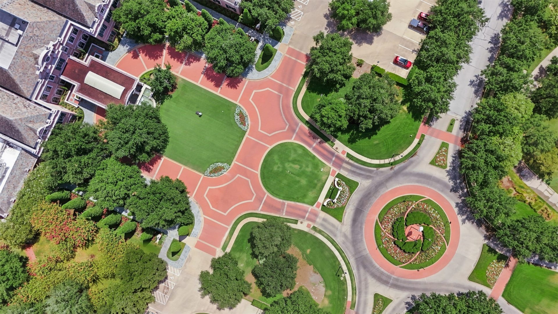 5117 Inverness Drive, Bryan, TX 77802 Aerial view of meticulously maintained grounds.