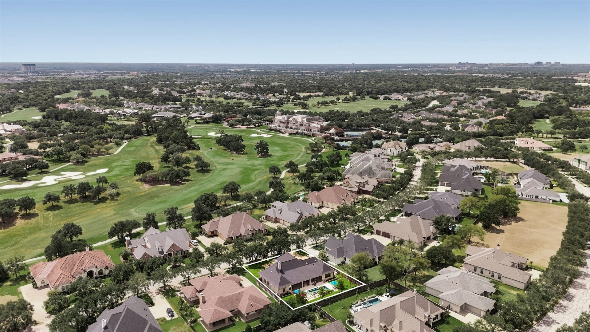 5117 Inverness Drive, Bryan, TX 77802 Aerial view showcasing the Miramont community and golf course.