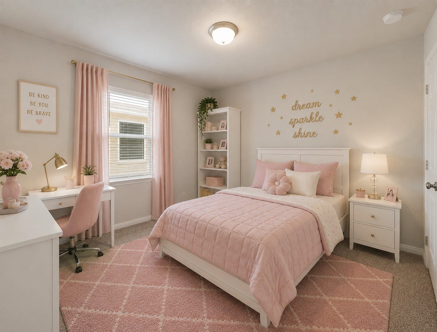 Striking Secondary Bedroom located on the Second Floor features notable amounts of natural lighting from window and plush carpeting.