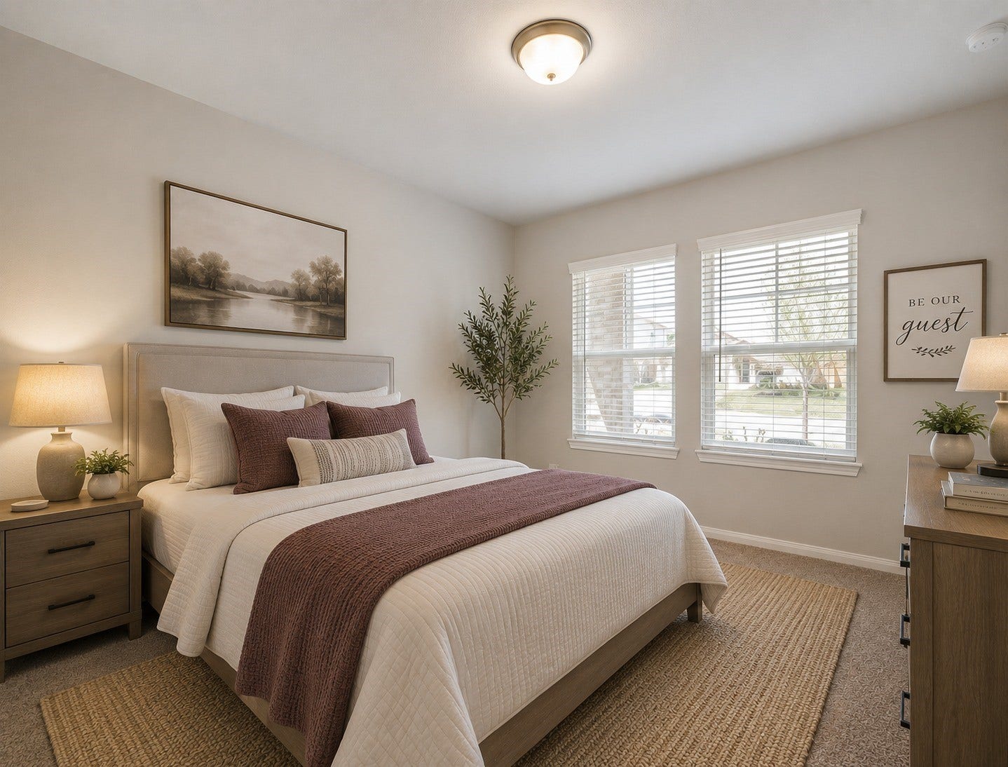 Versatile secondary bedroom on the main floor with soft carpeting and abundant natural lightperfect for guests, multi-generational living, a nursery, or a home office.