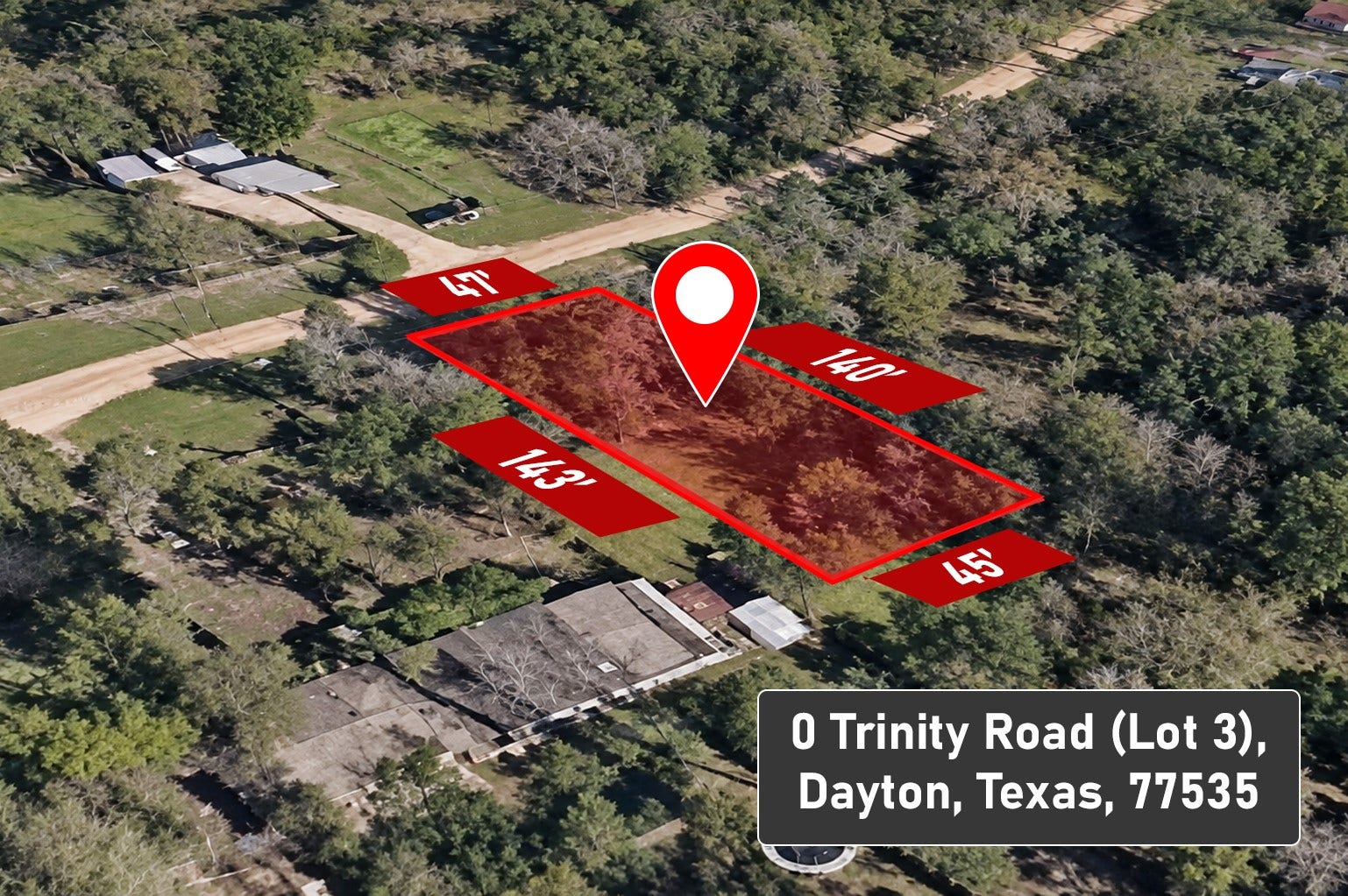 Aerial view of the property from a satellite image enhanced with AI