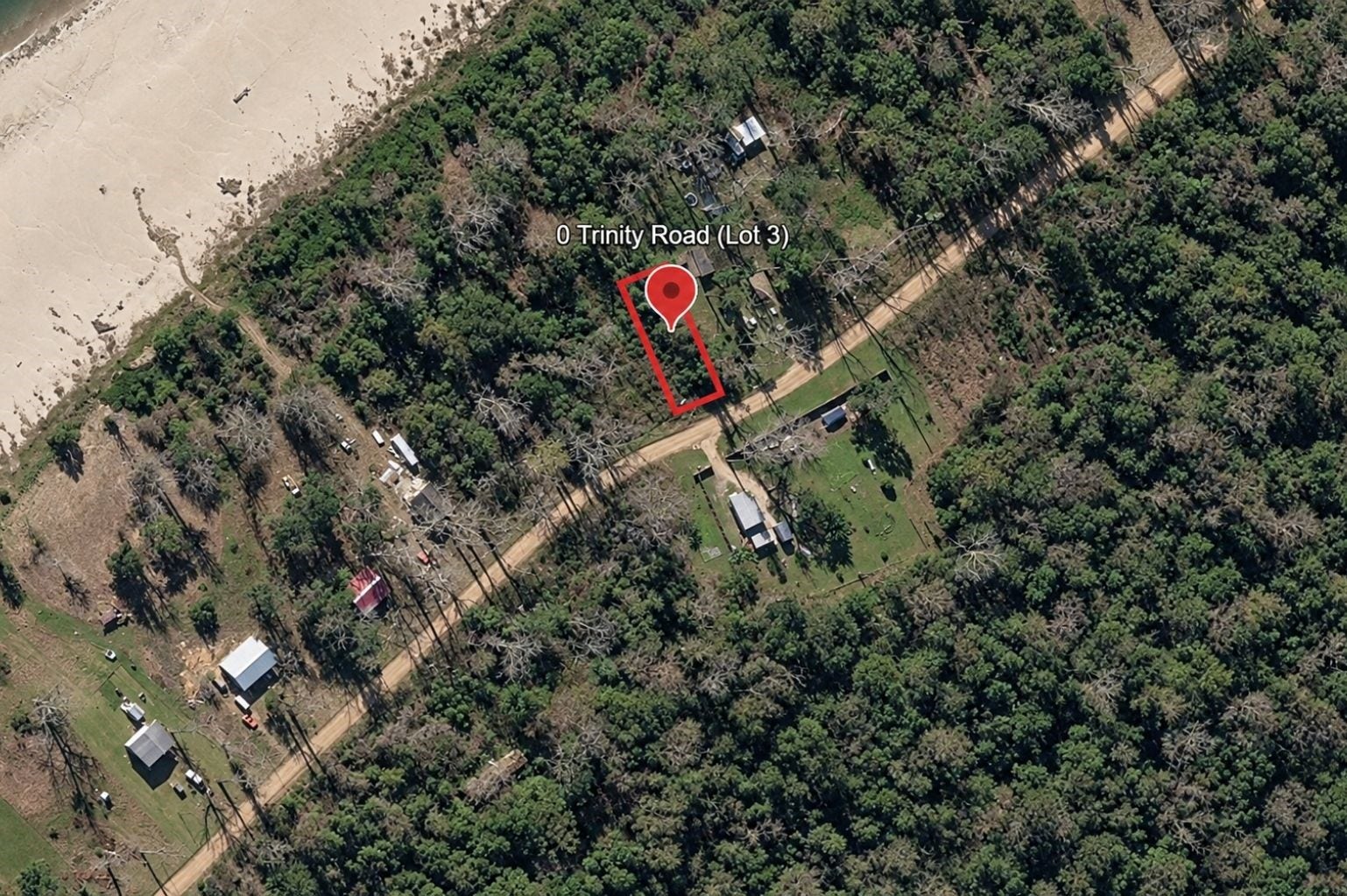 Aerial view of the property from a satellite image enhanced with AI