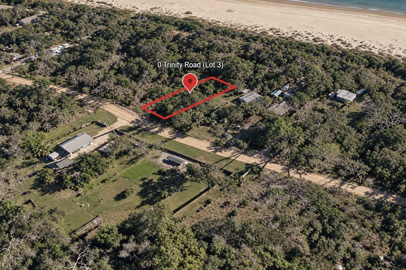Aerial view of the property from a satellite image enhanced with AI