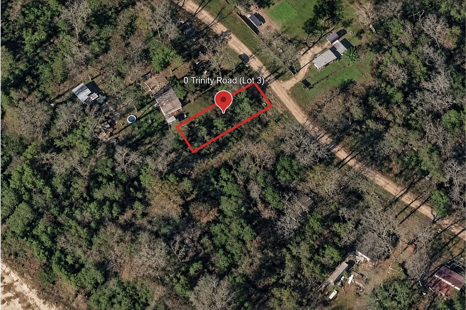 Aerial view of the property from a satellite image enhanced with AI
