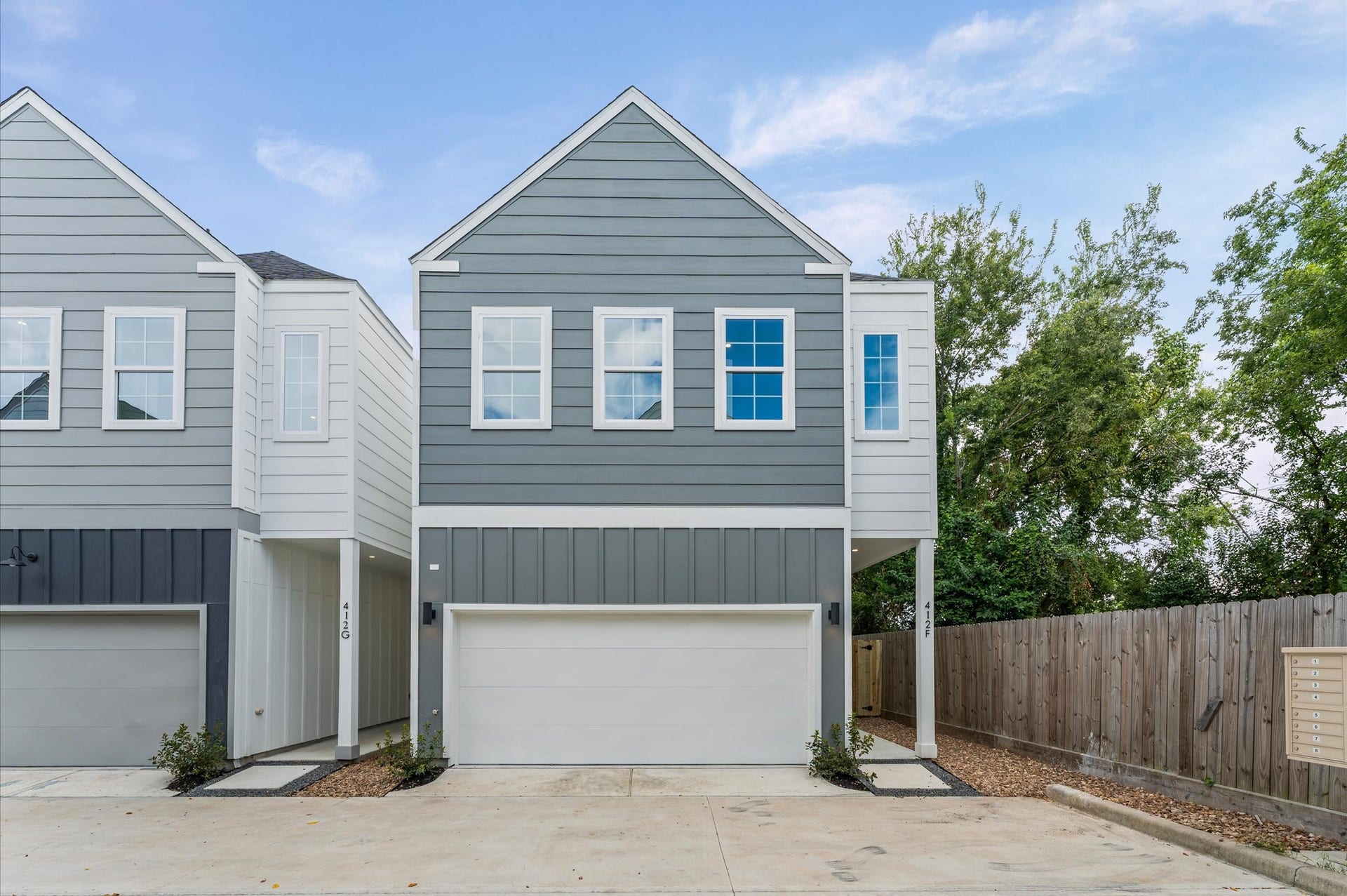 412 Neyland Street, #F, Houston, TX 77022 This intimate gated community of ten homes showcases a cohesive collection of two-story homes, each thoughtfully designed with a private backyard and a functional layout that places the living, kitchen, and dining areas on the first floor for easy entertaining and everyday flow. Upstairs, all bedrooms offer privacy and quiet, ideal for restful retreats. The secure entry and shared spaces create a sense of exclusivity and neighborhood charm.