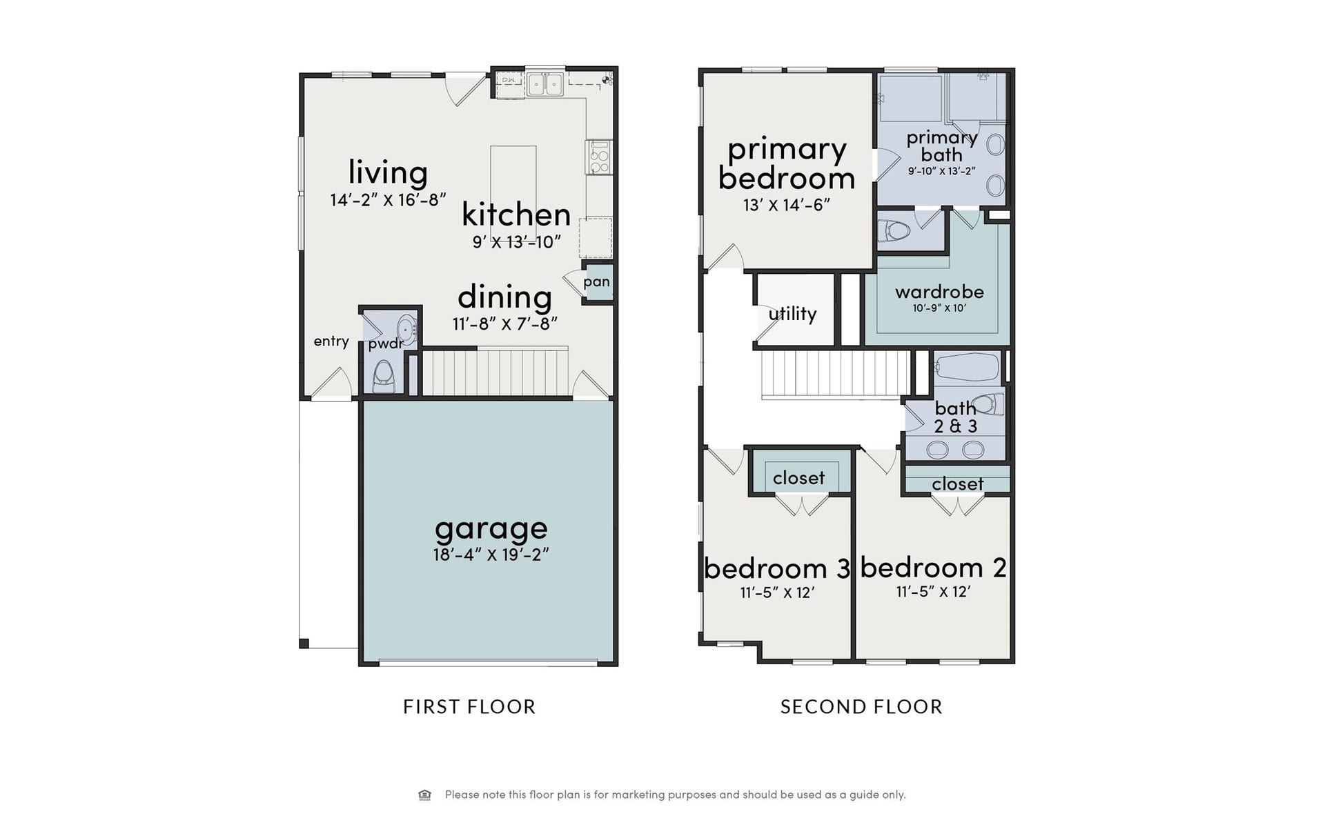 412 Neyland Street, #F, Houston, TX 77022 2-story home with the living/dining/kitchen area on the first floor - 3 bedrooms on the second floor!