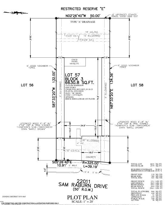 22011 Sam Raburn Drive Preliminary Plot Plan