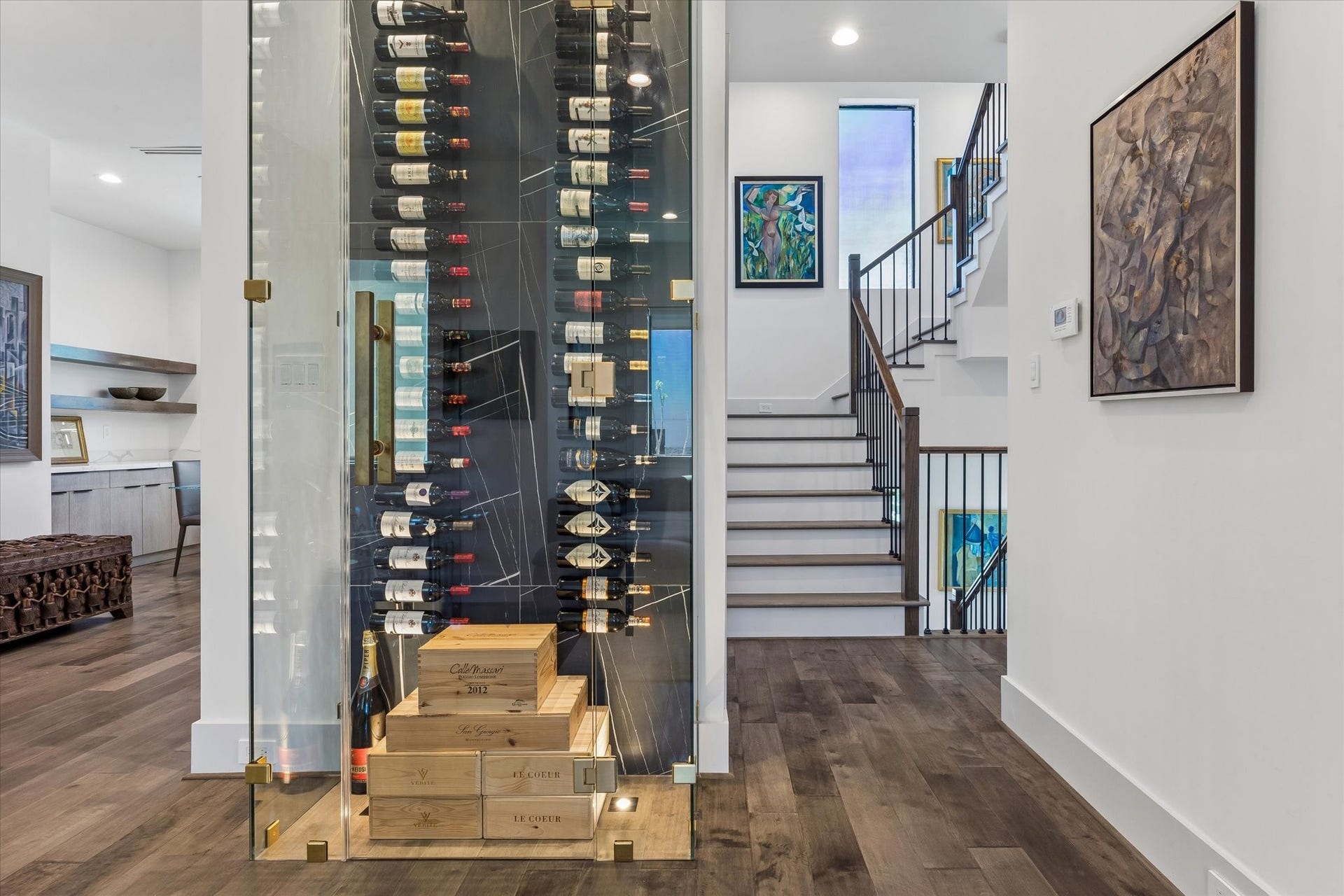2435 Sheridan Street, Houston, TX 77030 Elegant custom wine cellar, showcasing your collection with style and sophistication.