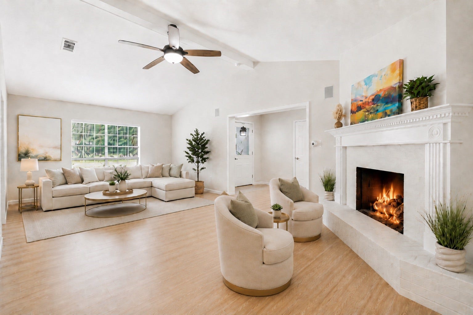 10916 Fawnlily Street, The Woodlands, TX 77380 Here is an example of how the sellers had their living area set up using virtual staging. Use this as inspiration and measure all spaces if the size is important to you.