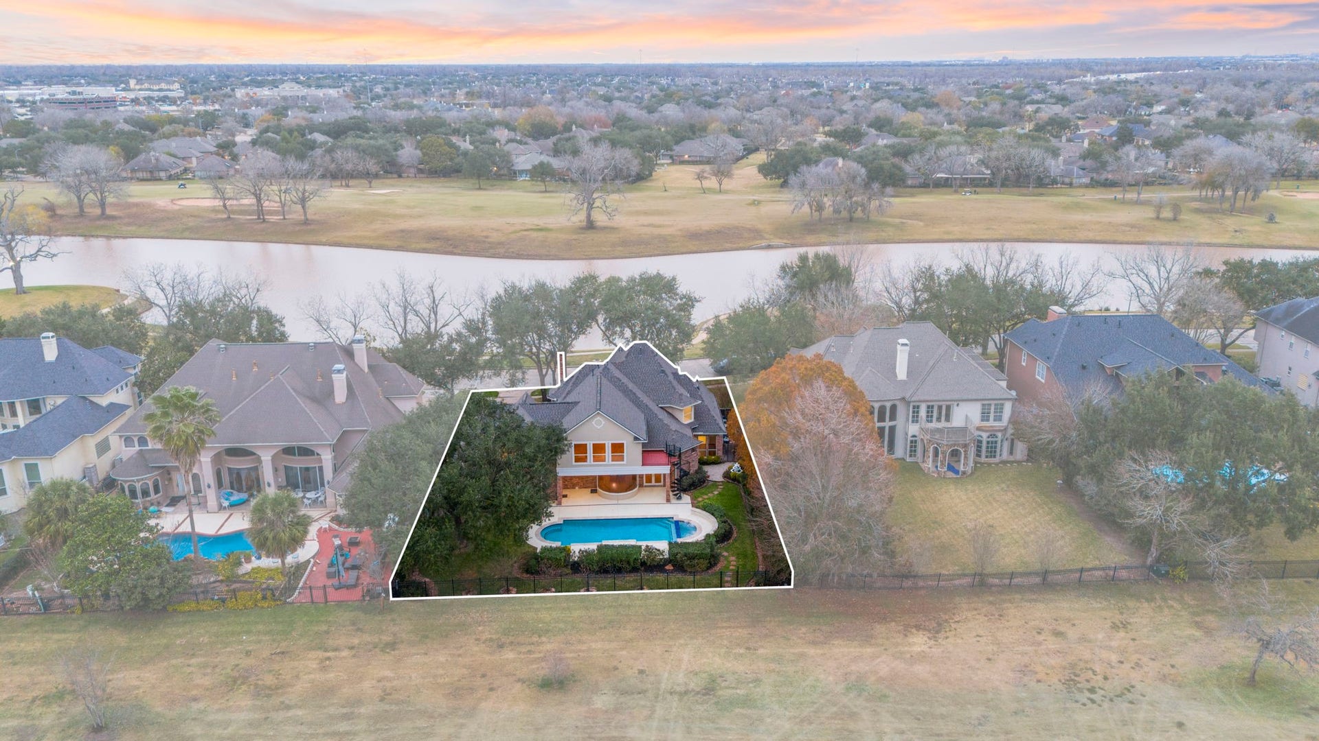 7322 Greatwood Lake Drive, Sugar Land, TX 77479 Lake View! No direct rear neighbors...just Hole 2