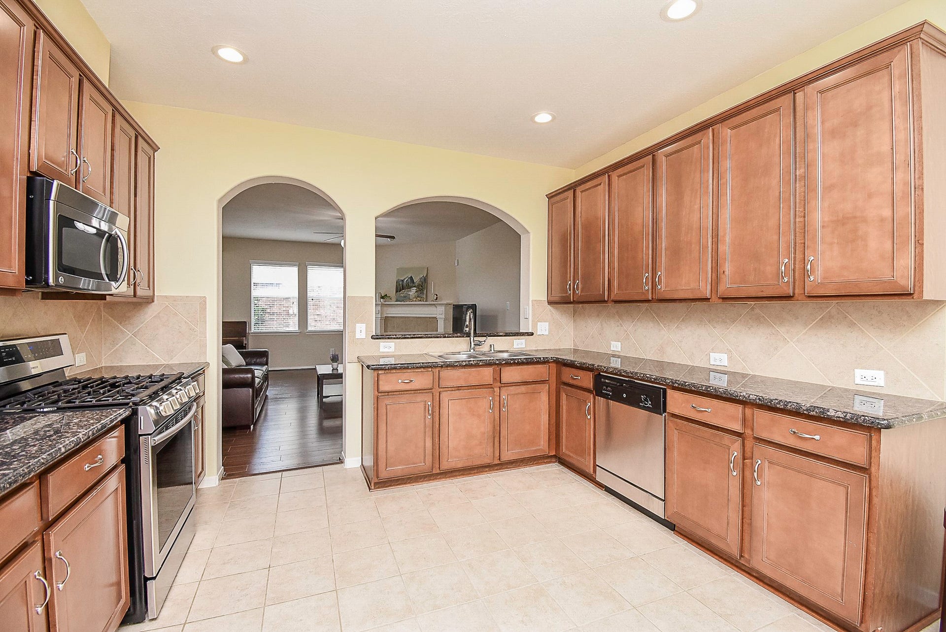 3615 Morning Gale Lane, Katy, TX 77494 Another view of the large open kitchen.