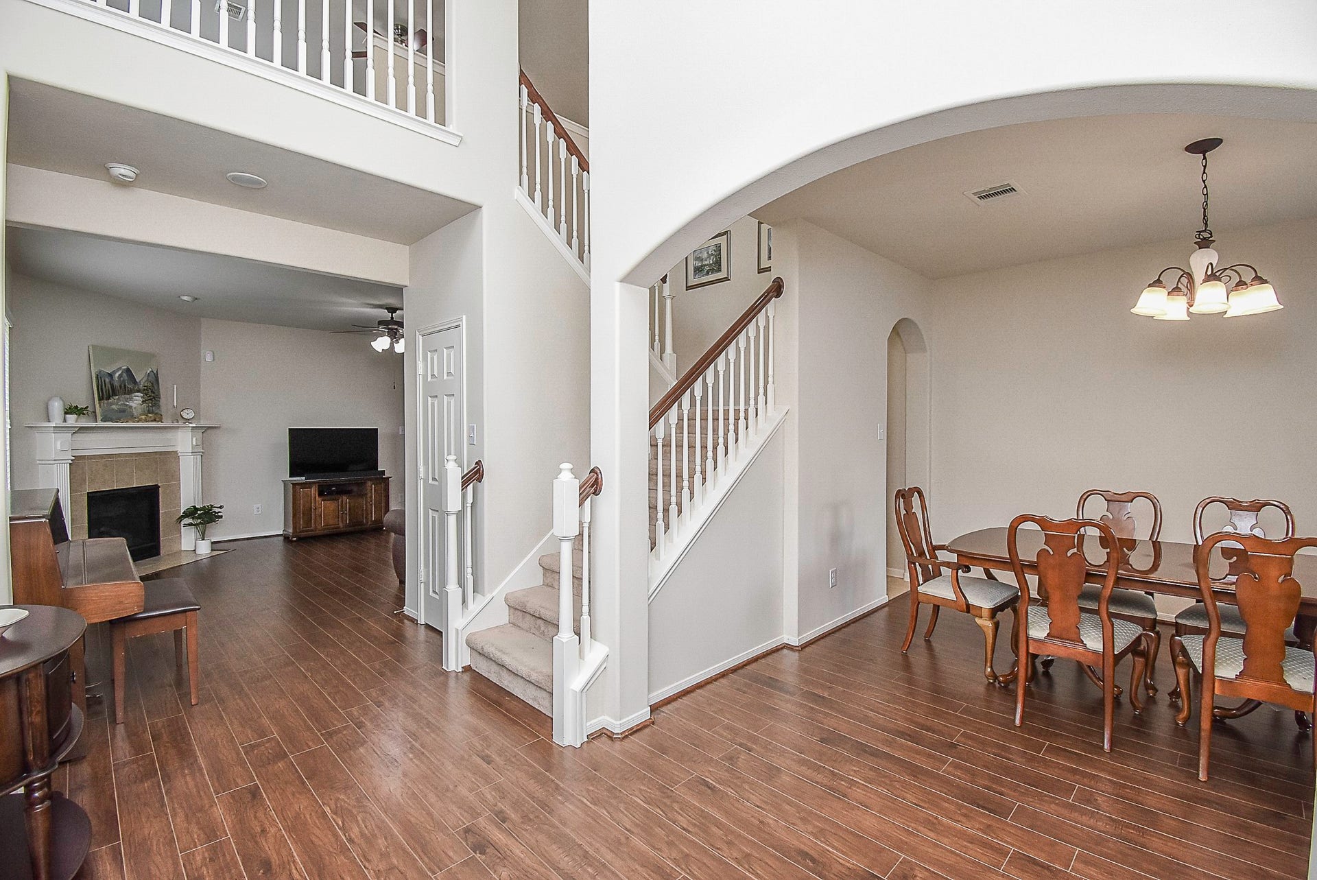 3615 Morning Gale Lane, Katy, TX 77494 Beautiful hardwood floors greet you upon entering the home.