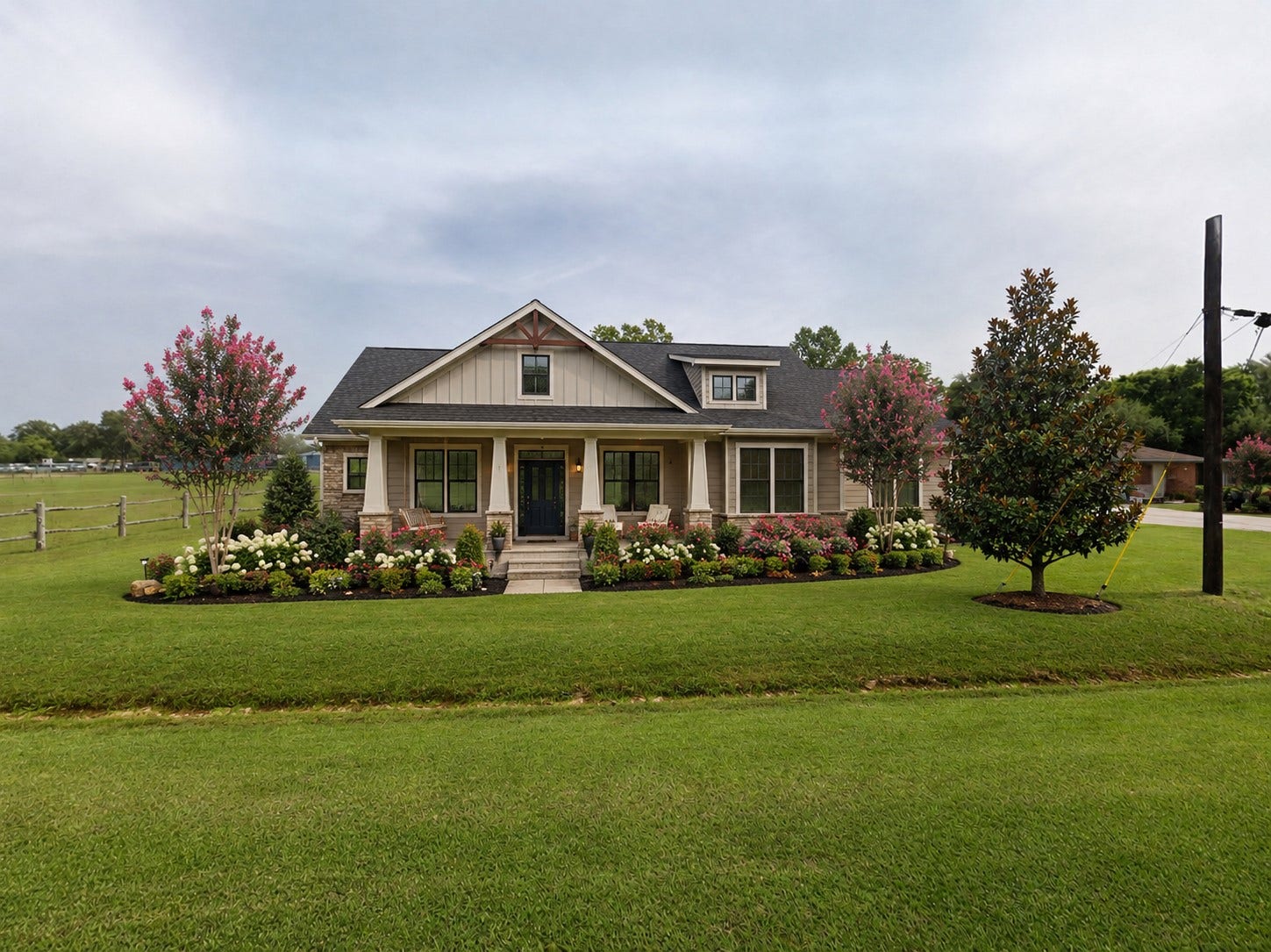 0 Brown Street, Hitchcock, TX 77563 Virtual Rendering of this lot with a Craftsman Style home.