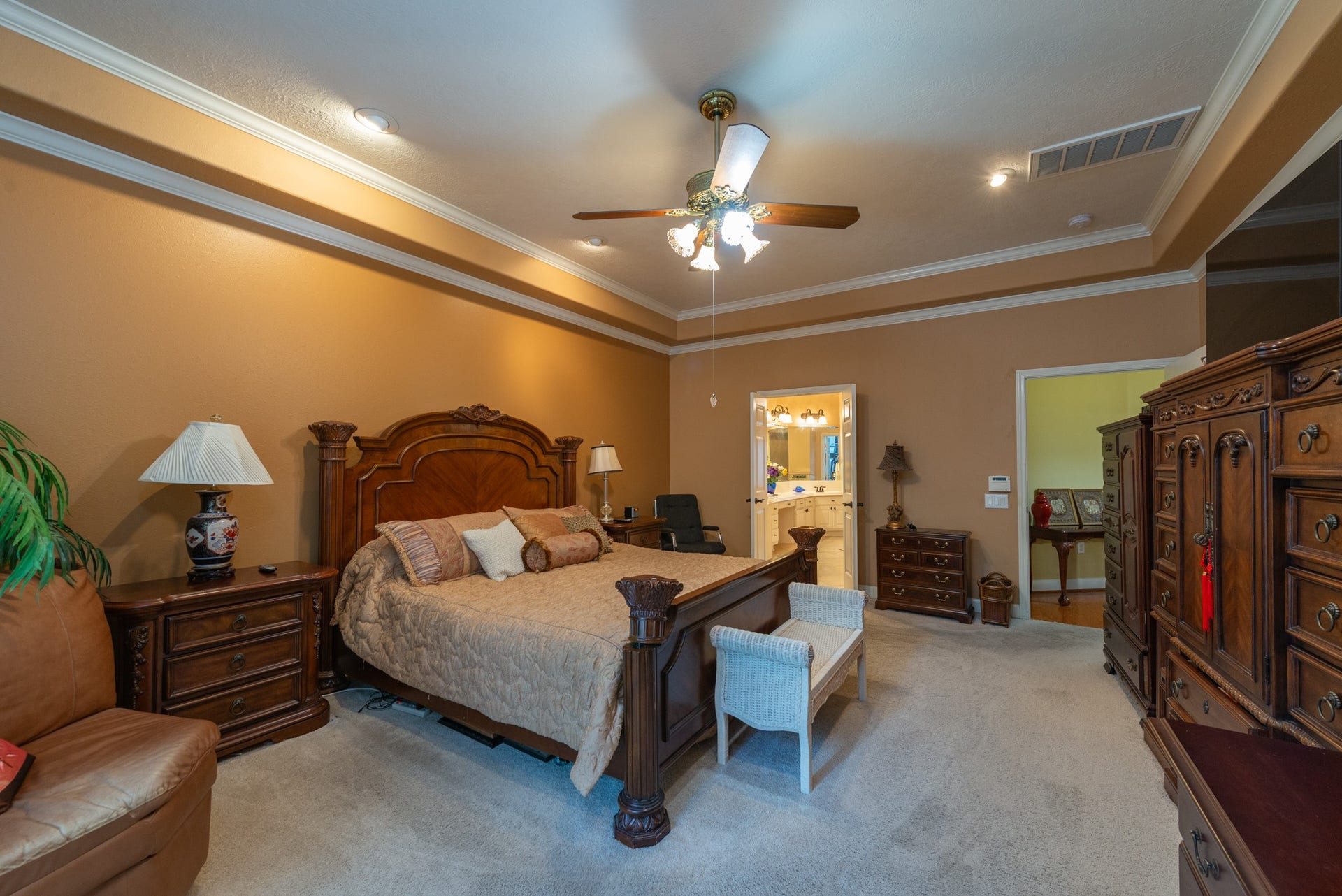 24922 Cinco Manor Lane, Katy, TX 77494 Another view of the spacious primary suite with tray ceiling and direct access to the primary bath.