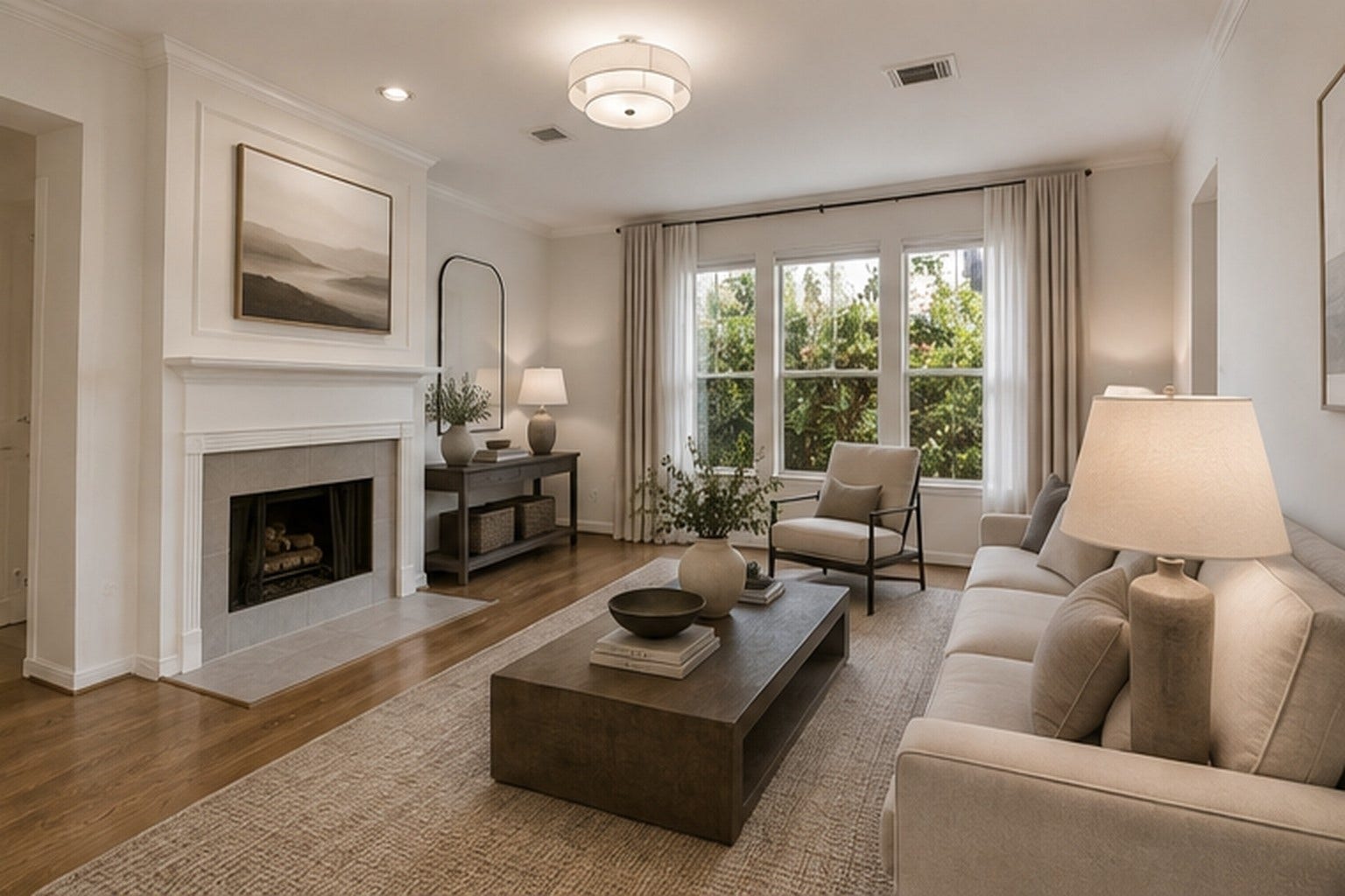 1008 Marconi Street, #A, Houston, TX 77019 Alternate view - Light filled living space and seamless flow. (Digitally staged image.)