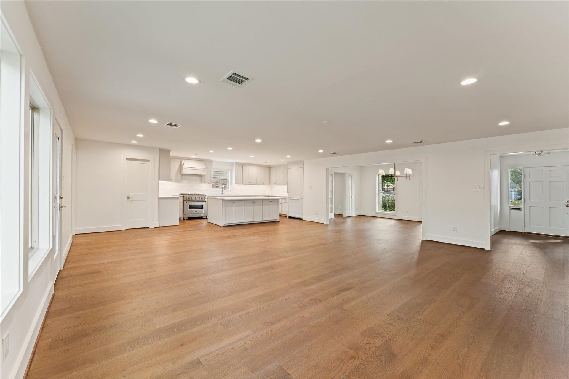 Open, but walls up to provide divided dining and the perfectly sized office space