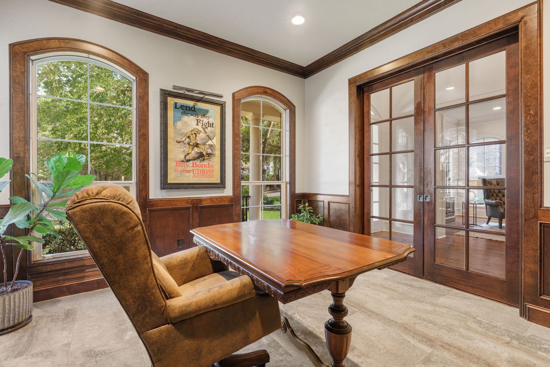 186 Sentinel Point Court, The Woodlands, TX 77382 The study offers it's own beautiful mill and trim work, and timeless flooring.