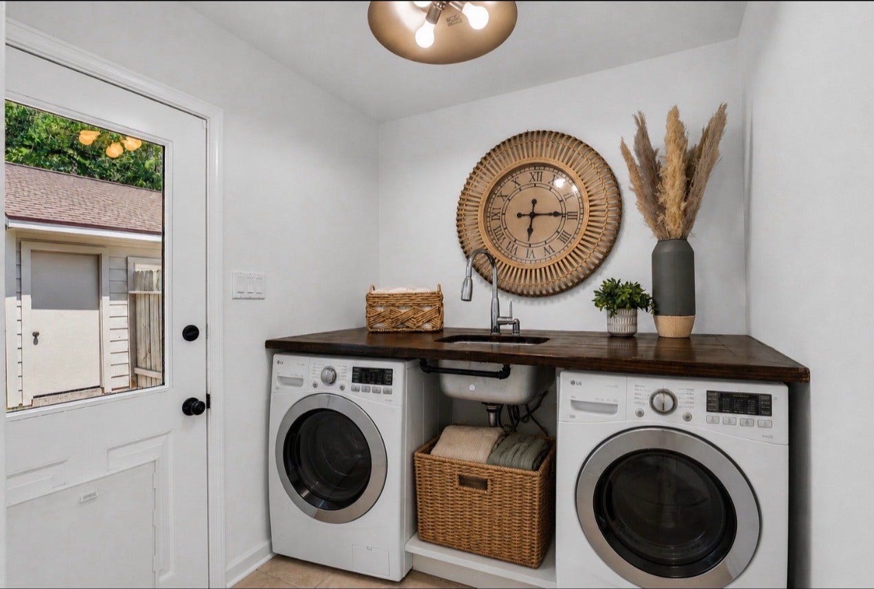 Laundry room virtually staged