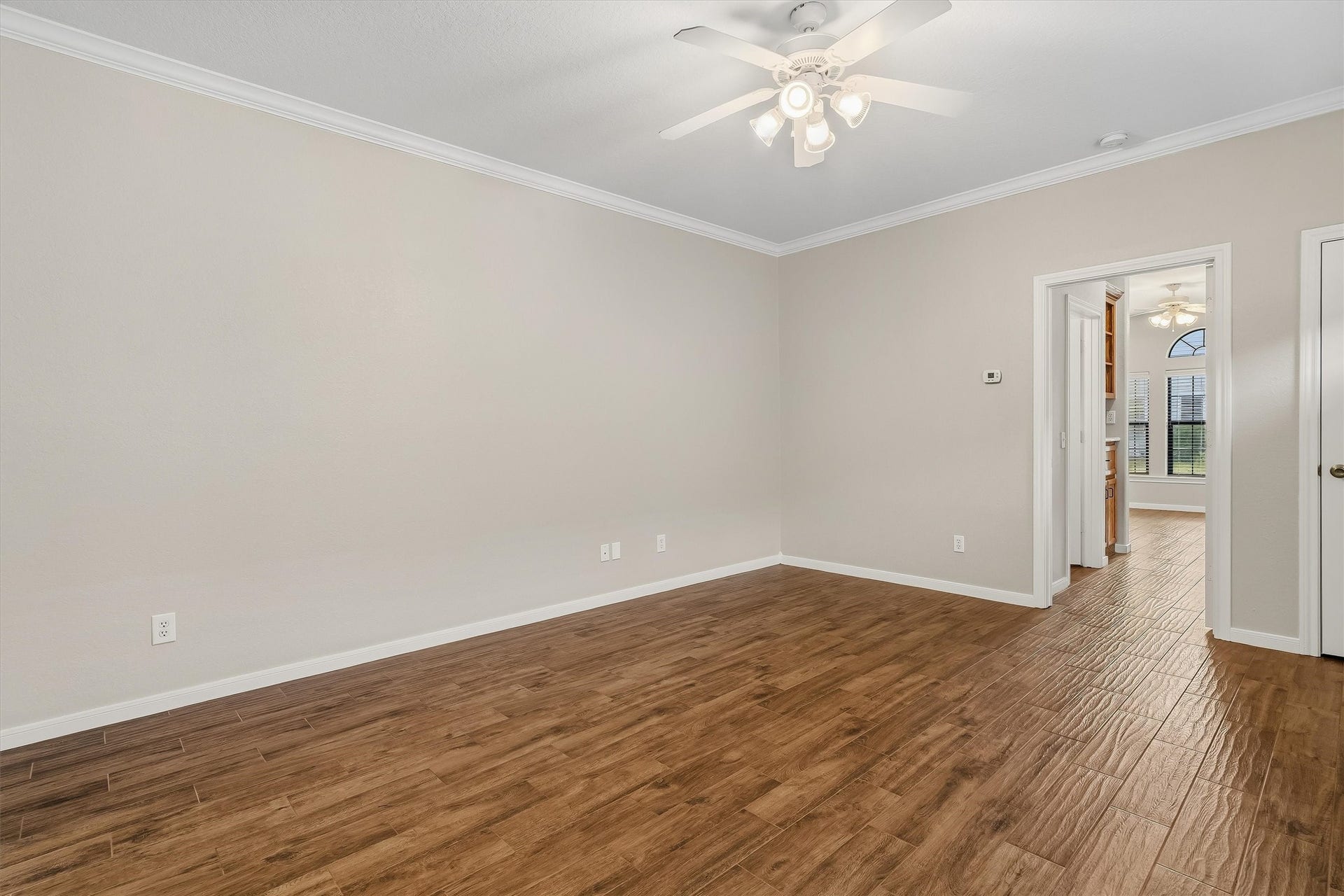 304 Reppert Street, Bacliff, TX 77518 Living room space. Updated flooring and fresh paint!