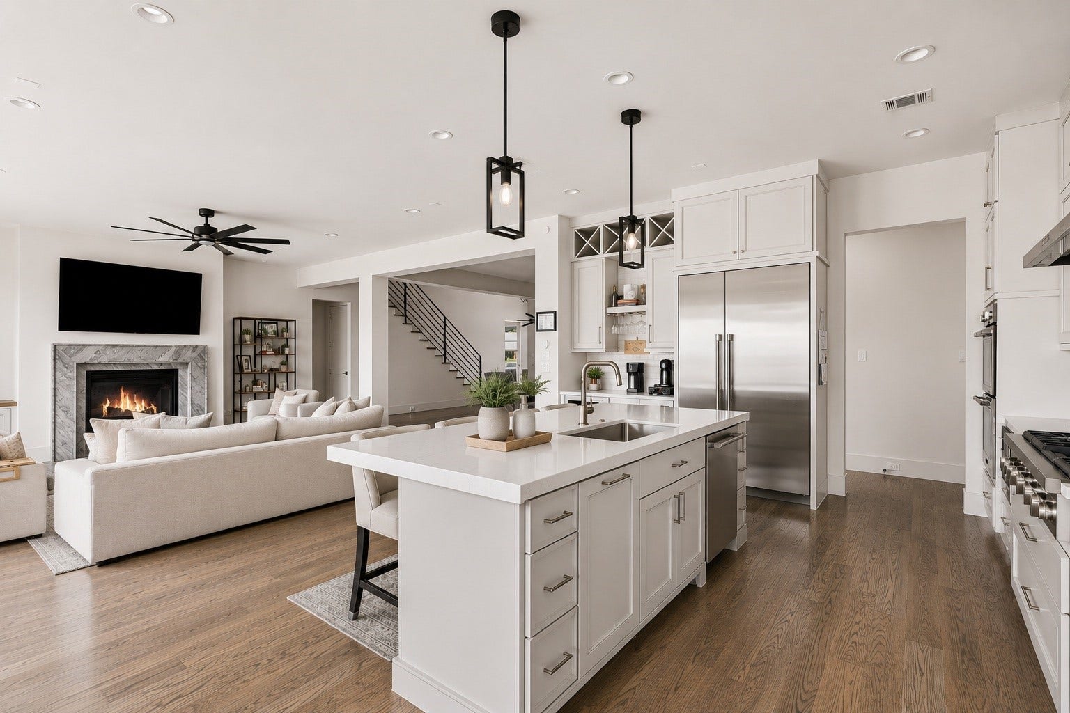 4638 Merwin Street, Houston, TX 77027 Thoughtfully designed with generous prep space and abundant storage, the kitchen is equally suited for everyday living and hosting guests.
