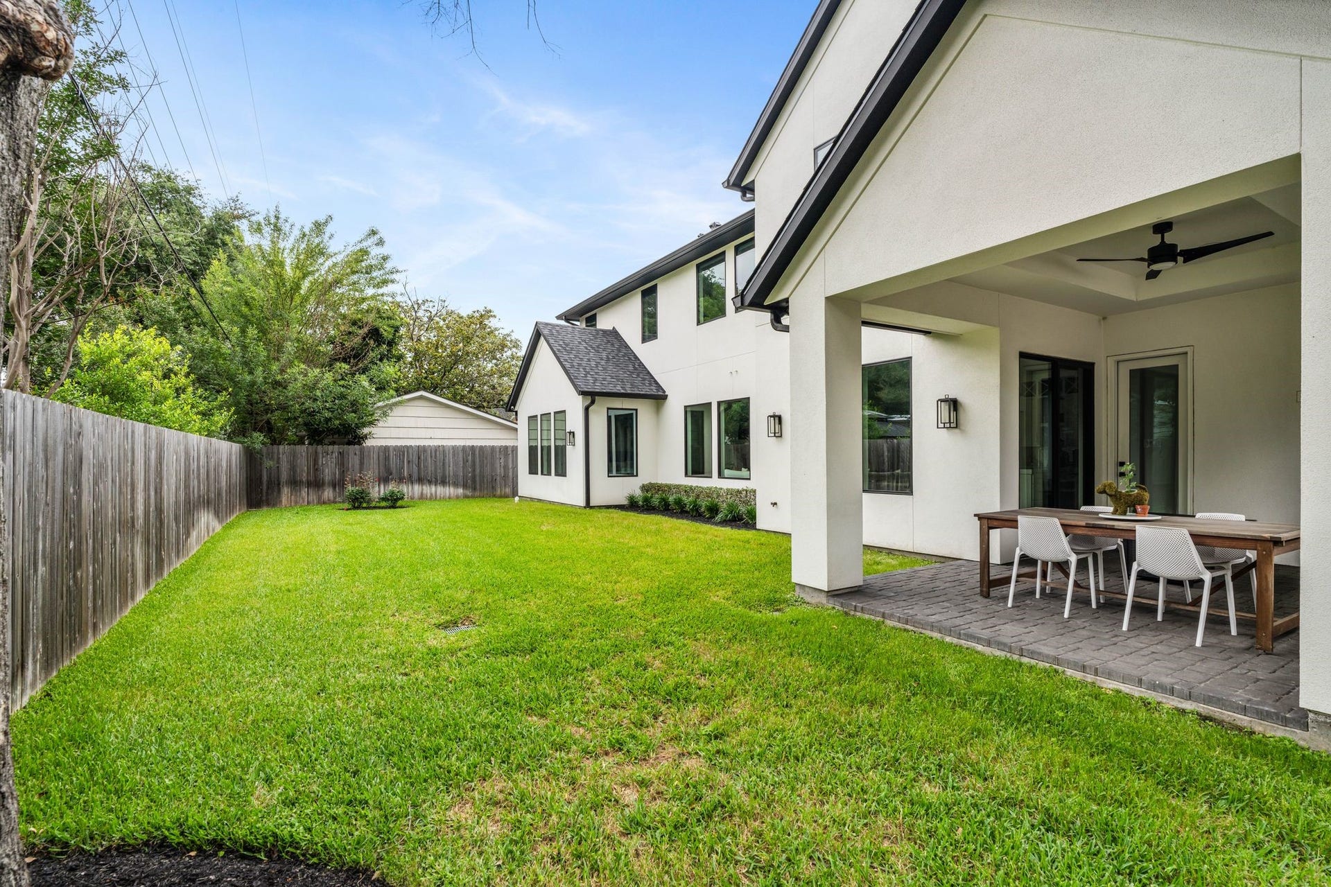 4638 Merwin Street, Houston, TX 77027 The expansive backyard offers bountiful green space with plenty of room to add a pool.
