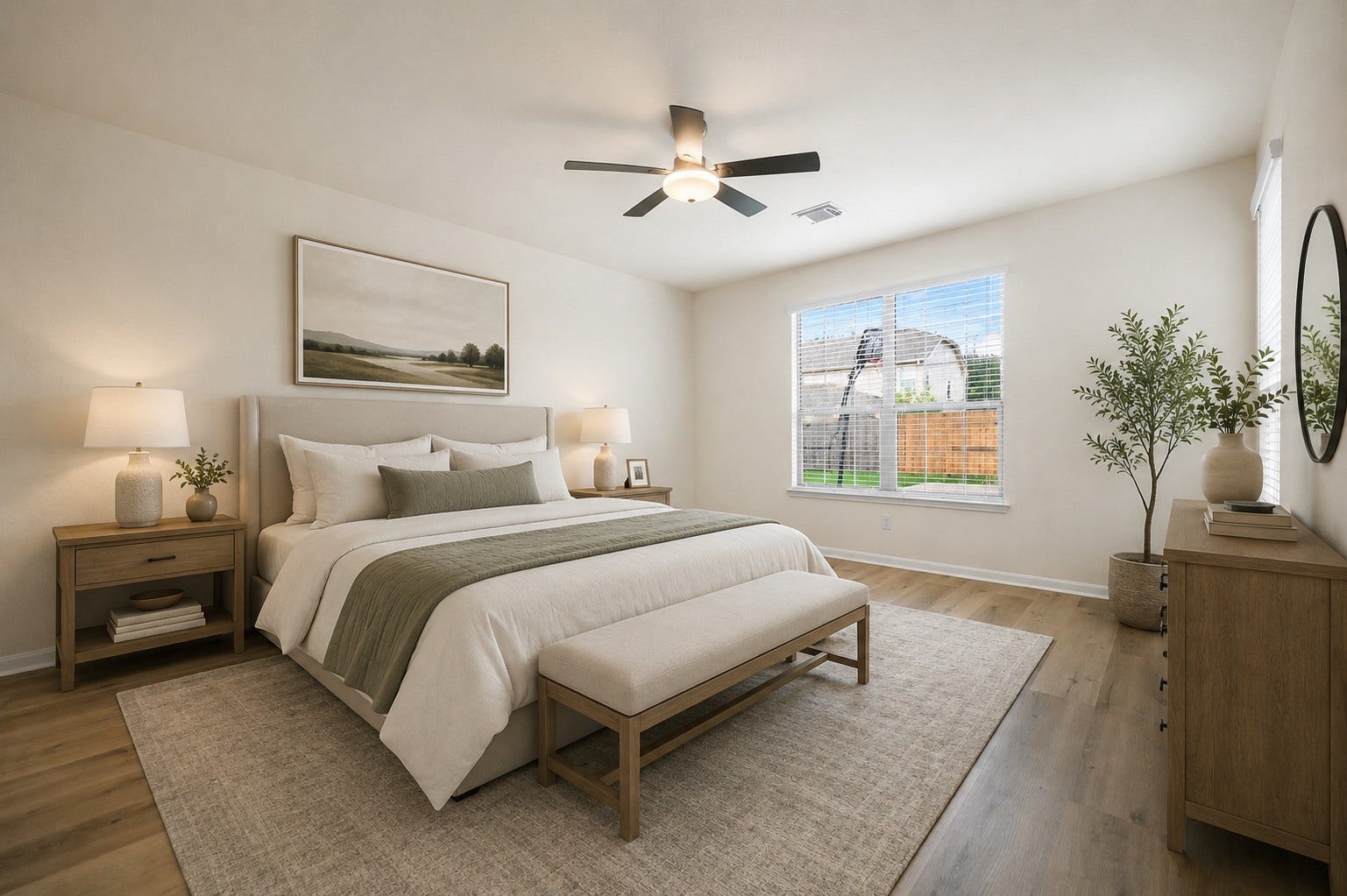 Primary bedroom. Virtually Staged