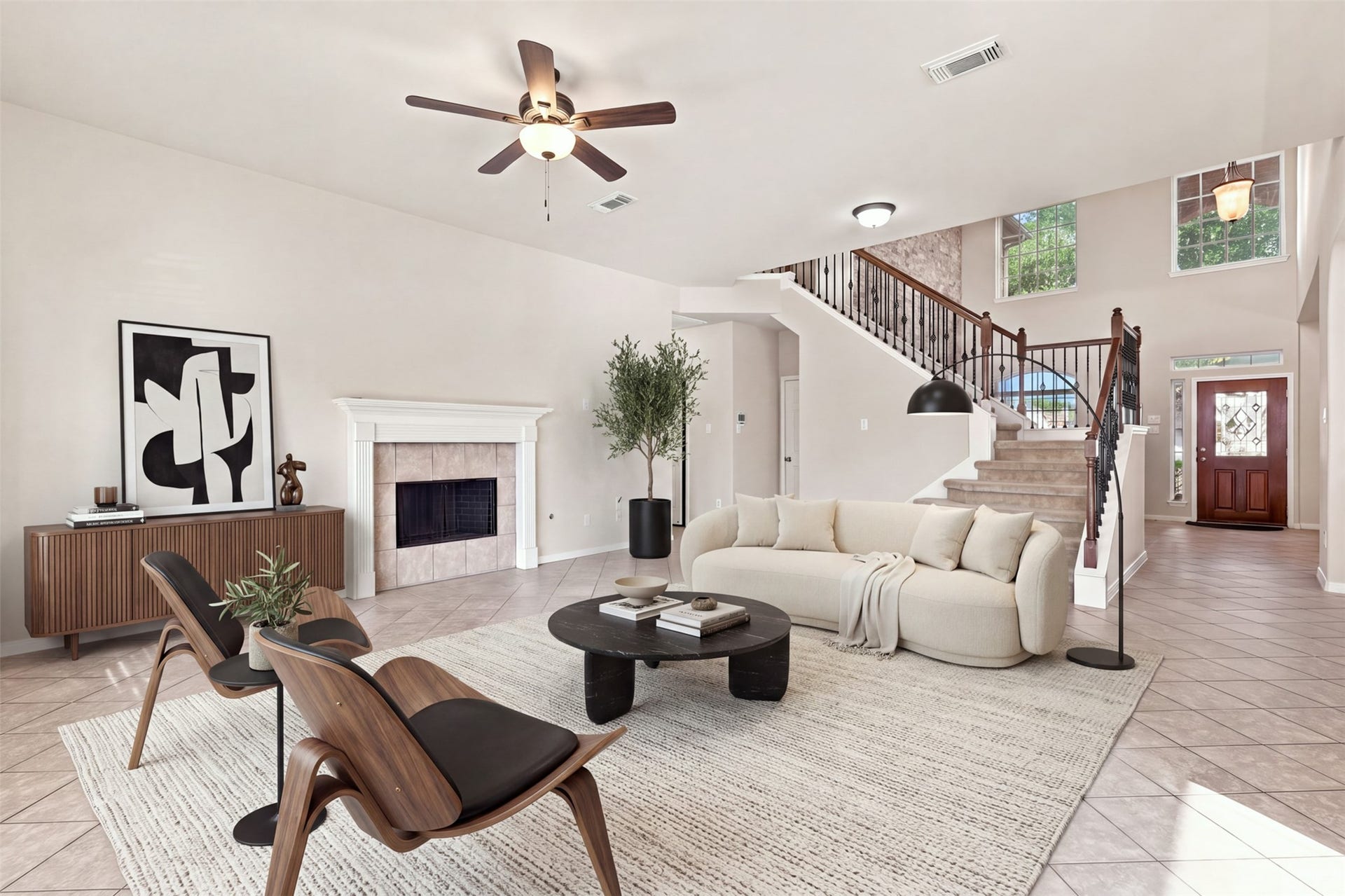 13107 Silhouette Bay Court, Pearland, TX 77584 Living Room - Virtually Staged