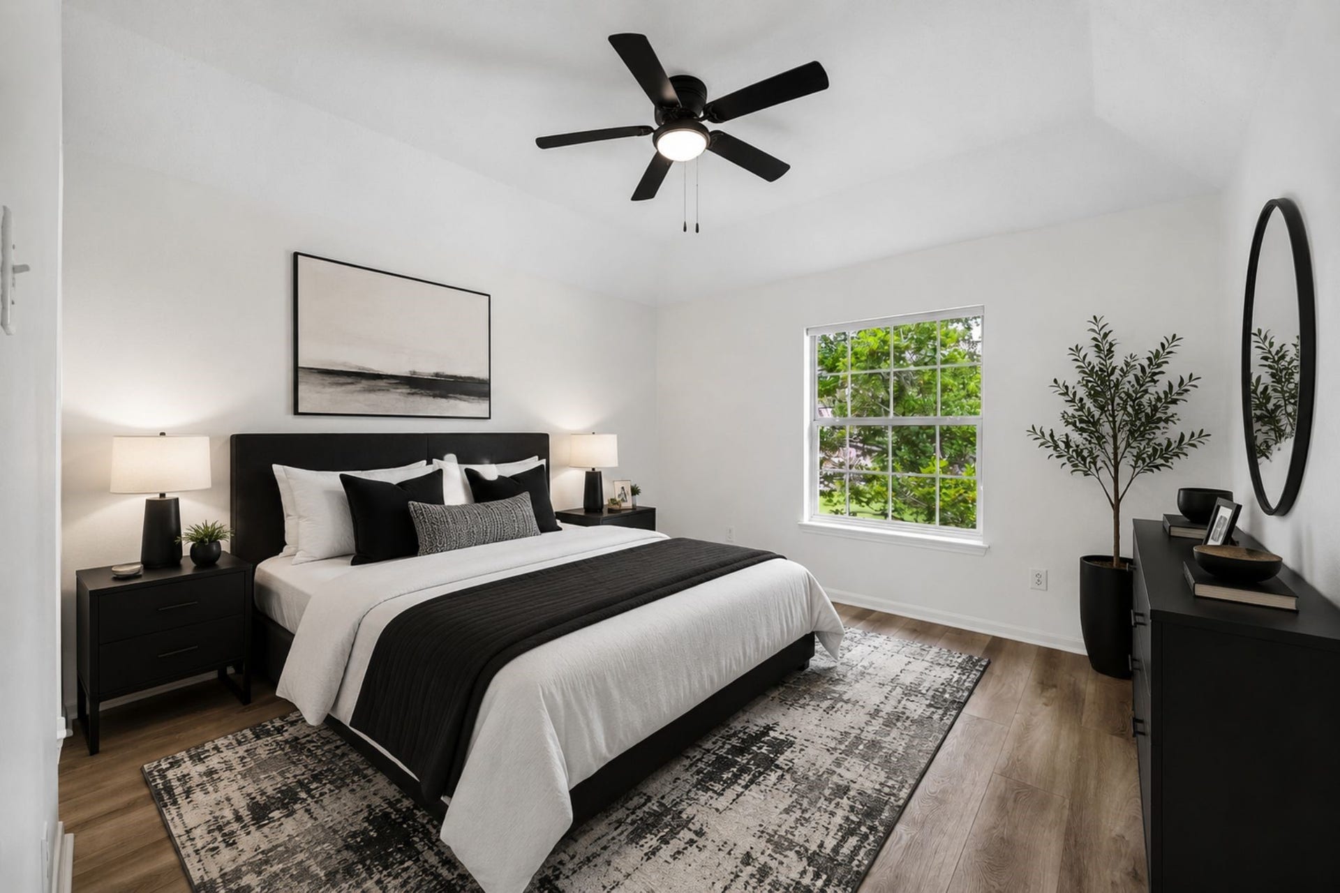 Bedroom 3 offers vaulted ceilings and natural light.**Virtually Stage.