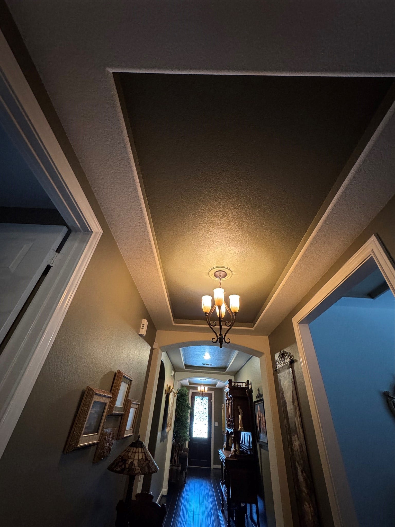4910 Woodbury Mill Drive, Spring, TX 77389 Look at the beautiful ceiling treatment in the long entry hallway.