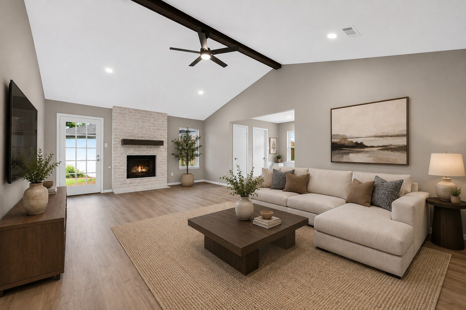1307 Hitherfield Drive, Sugar Land, TX 77498 Living room-Virtually staged