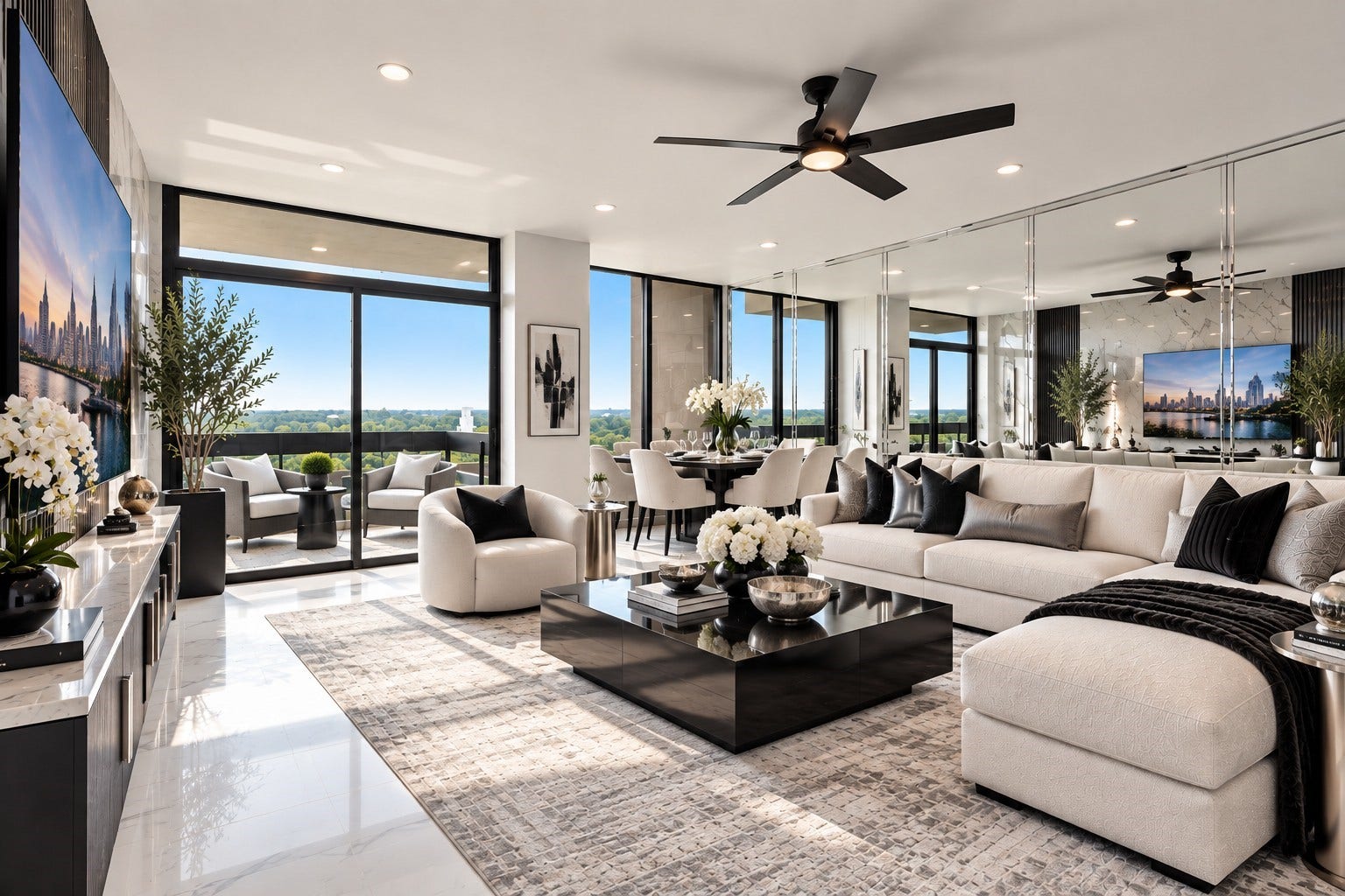 14655 Champion Forest Drive, #1201, Houston, TX 77069 LIVE ABOVE IT ALL! Lock, leave & live like youre on vacation. California-chic mini penthouse living on the 12th floor! Completely remodeled 1 bedroom/1 bath with soaring views, Carrara-style tile, mitered quartzite counters & luxe designer finishes. Light-filled open concept + showstopper resort-style wet-room bath. Enjoy 24-hr security, gym, pool, tennis & community room. High-rise living with a little VIP attitude!