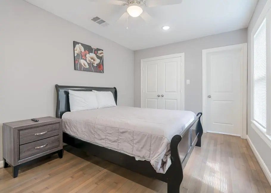 1408 Bowie Drive, Galveston, TX 77551 Bed is for staging, not for sale. Bedroom 1
