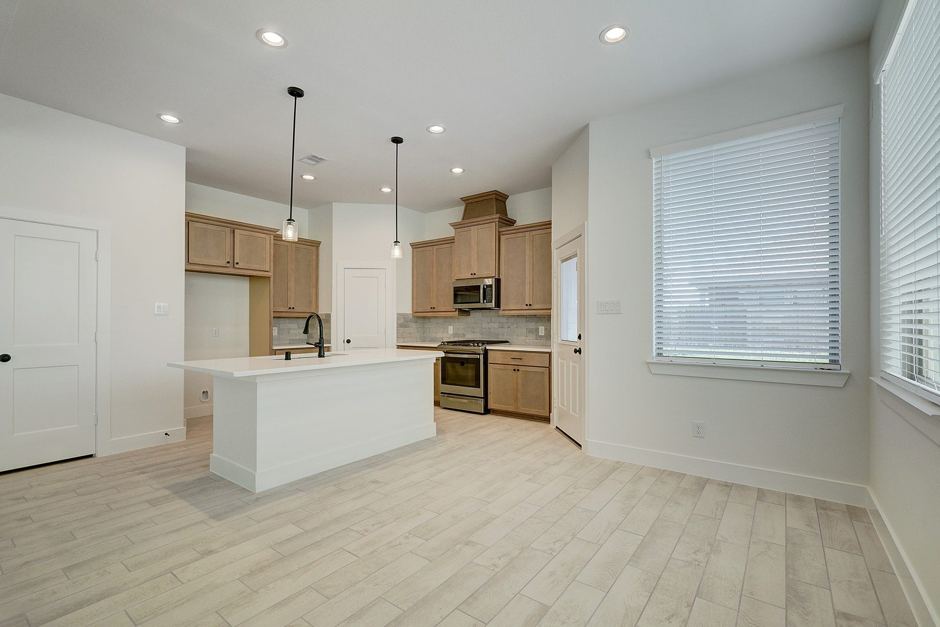Open kitchen and living layout makes entertaining easy.