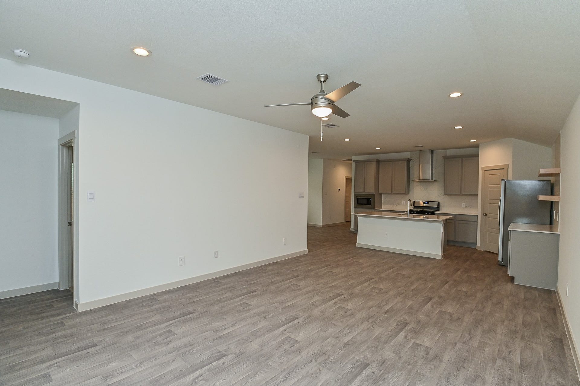 Open concept living room and kitchen