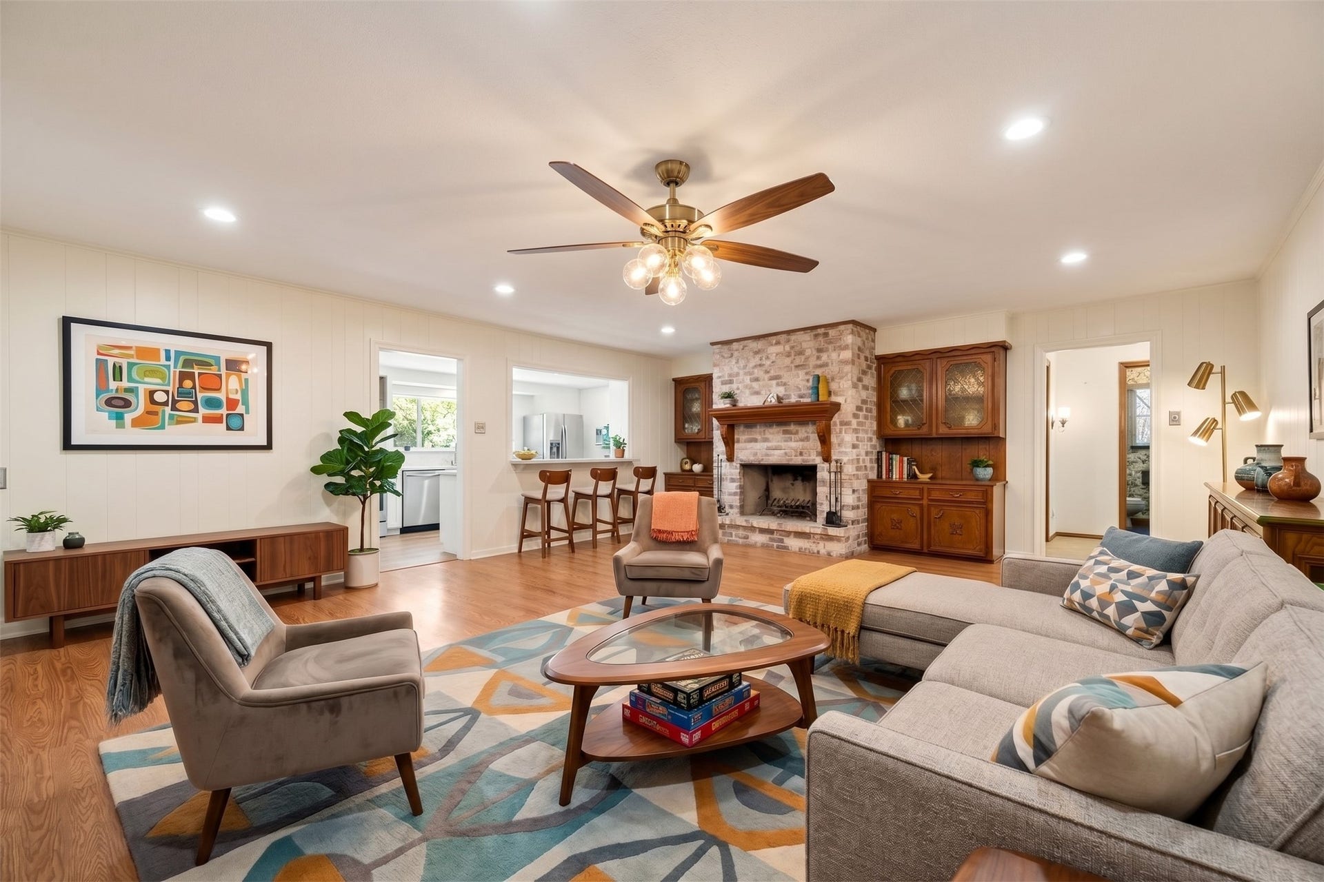 Paint, add some lighting and furniture to transform your living area.