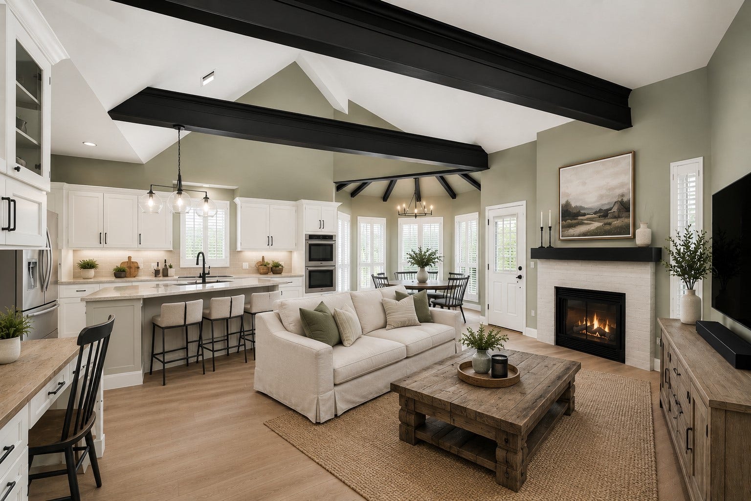 AI Rendition of what the family room would look like remodeled