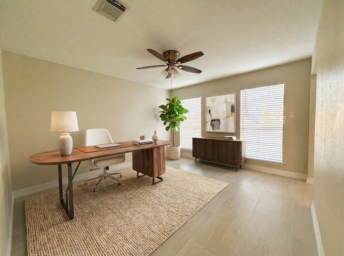 2106 Cherry Hills Drive, League City, TX 77573 Flexible space ideal for a home office or formal living room (Virtually staged).